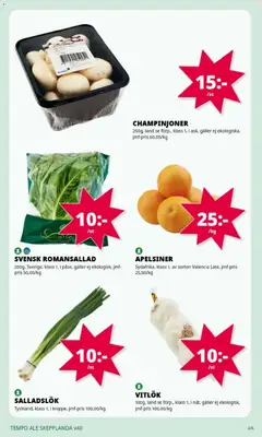 Tempo erbjudanden - Förhandsvisning av reklamblad från butik Tempo aktuell från 28/09/2026 | Sida: 2 | Produkter: Galler, Vitlök, Romansallad, Apelsiner
