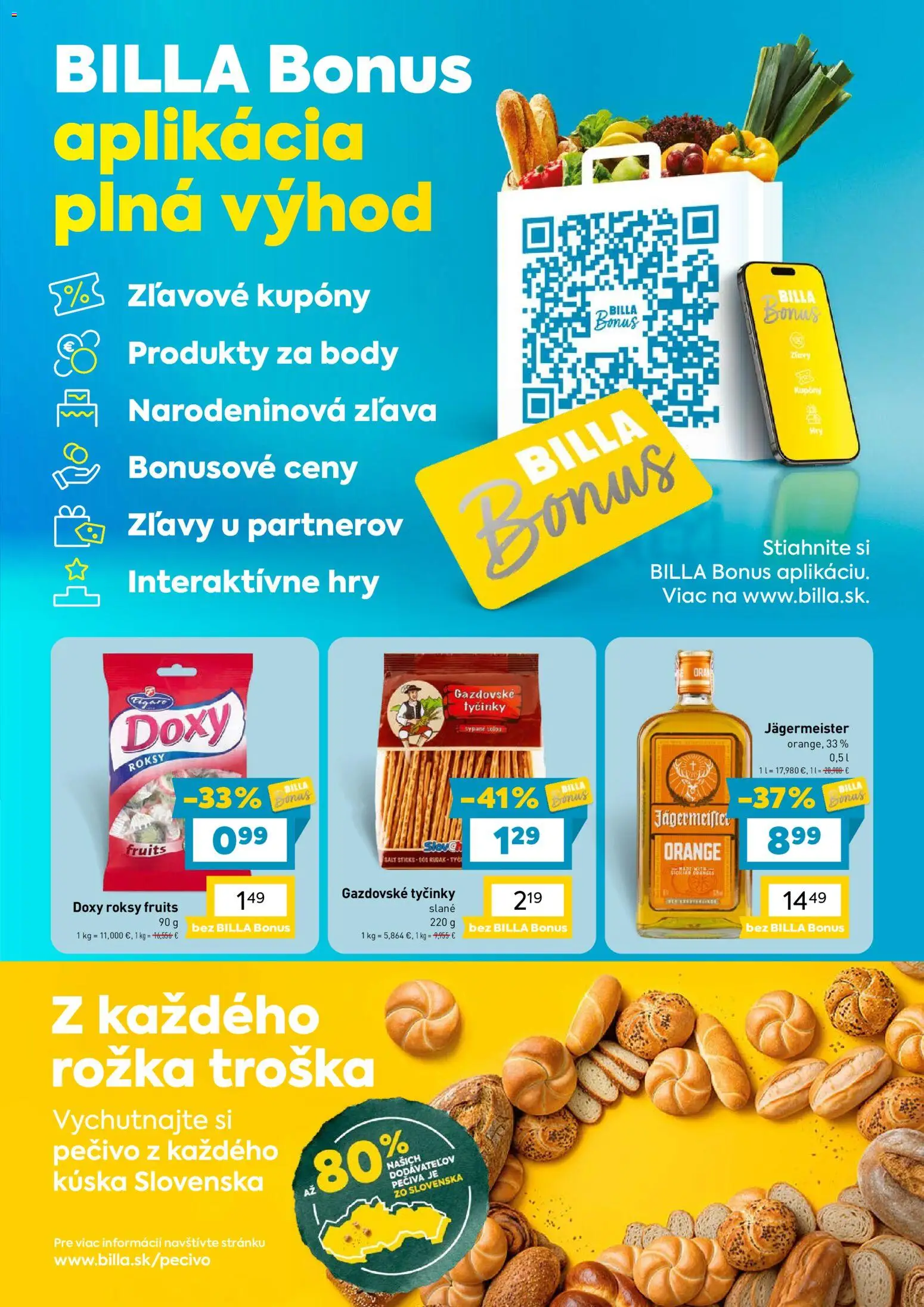Nové Billa akcie – leták je platný od 07.10.2026 | Strana: 3 | Produkty: Jägermeister, Pečivo