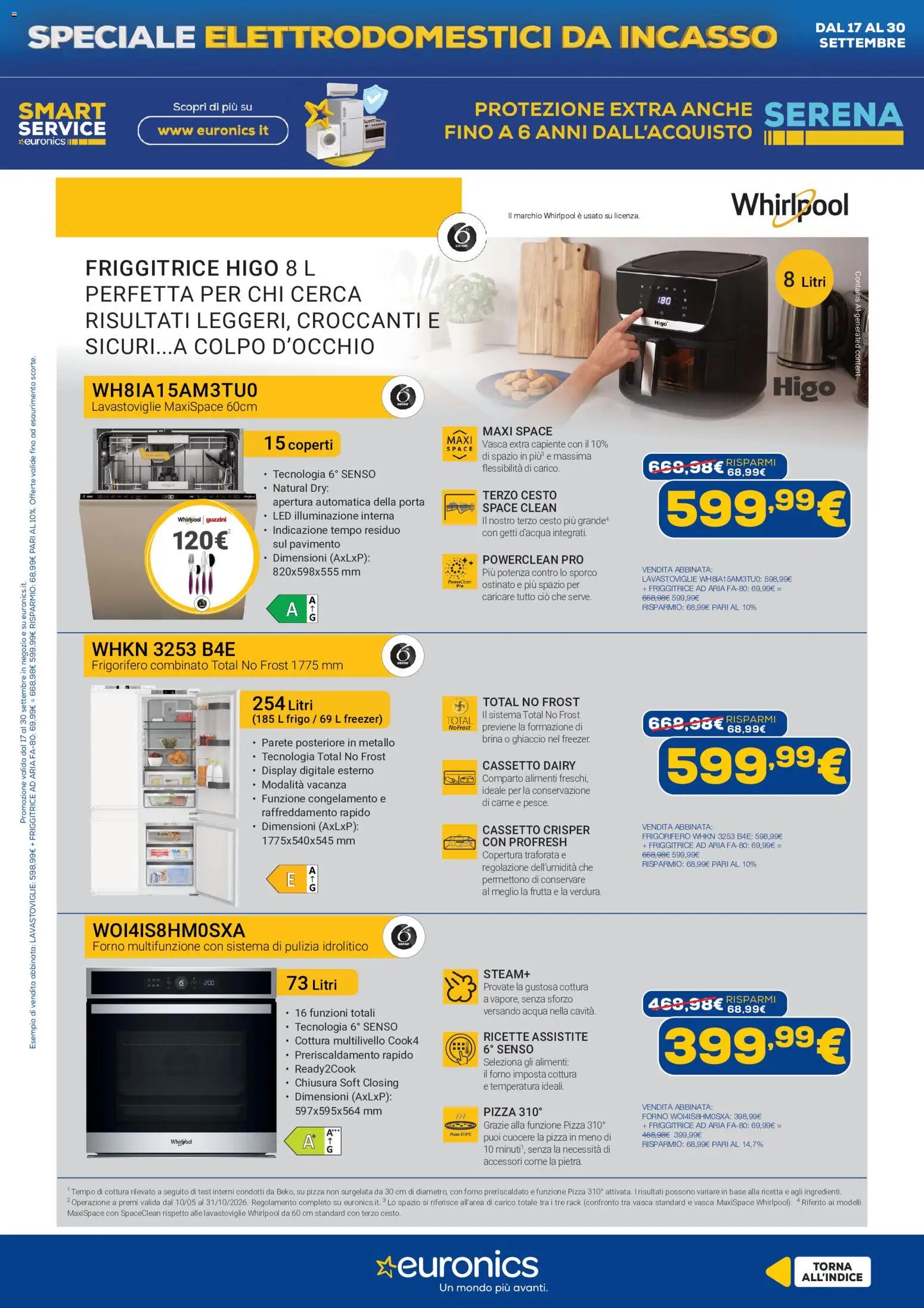 Volantino Euronics del 17/09/2026 | Pagina: 5 | Prodotti: Porta, Acqua, Forno, Ghiaccio