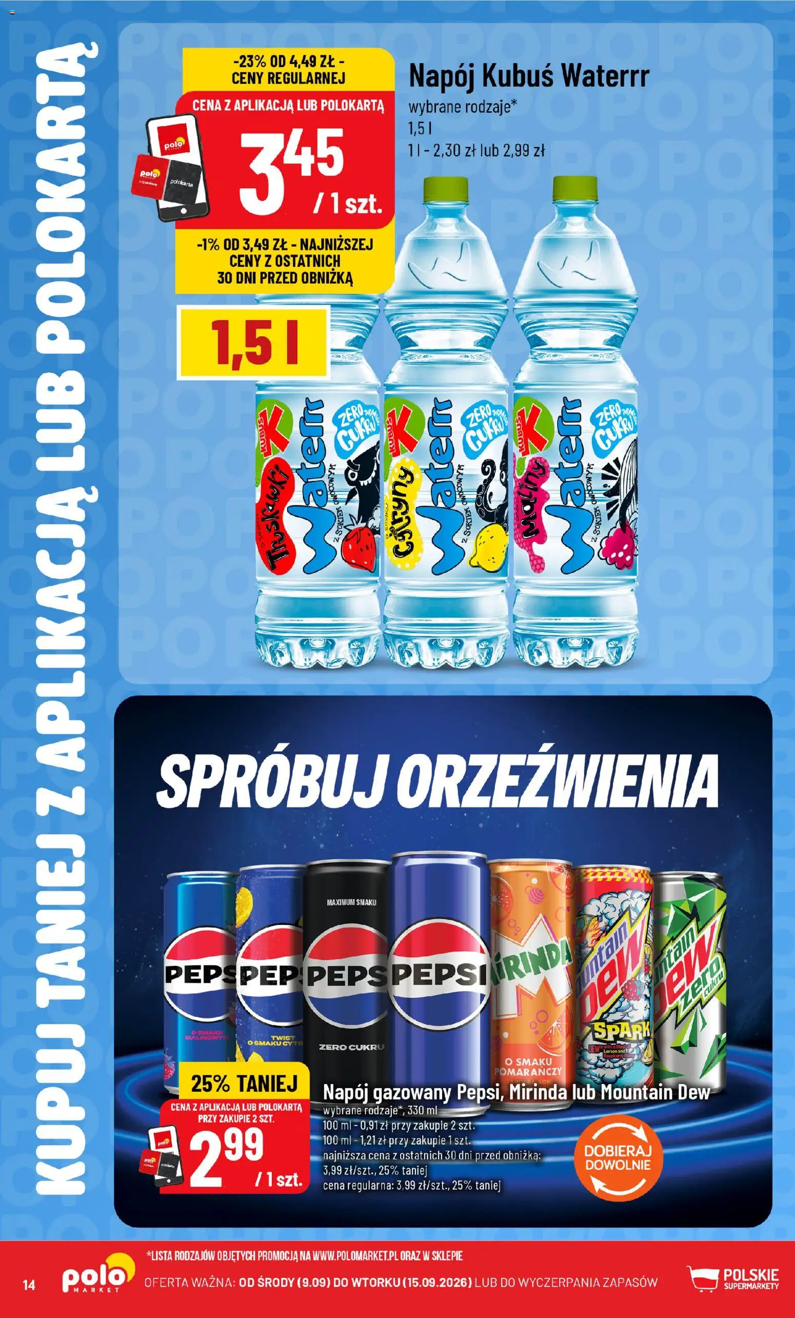 Nowa POLOmarket gazetka od jutra 09.09.2026 | Strona: 14 | Produkty: Kubuś