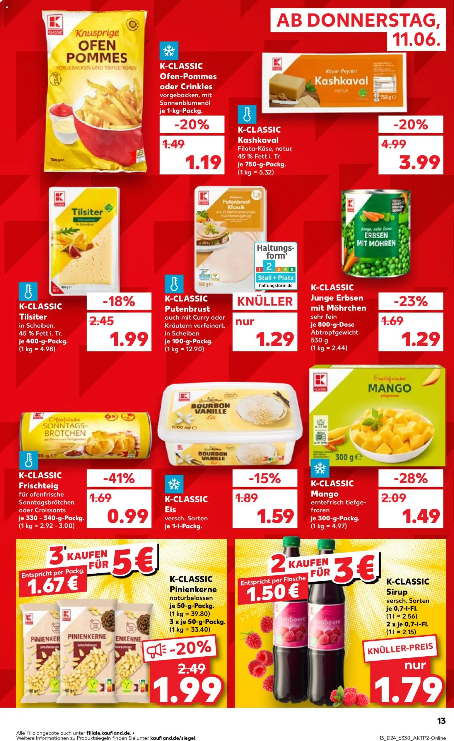 Kaufland Prospekt Hamburg – gültig ab 11.06.2026 | Seite: 13 | Produkte: Sonnenblumenol, Sirup, Mohren, Eis