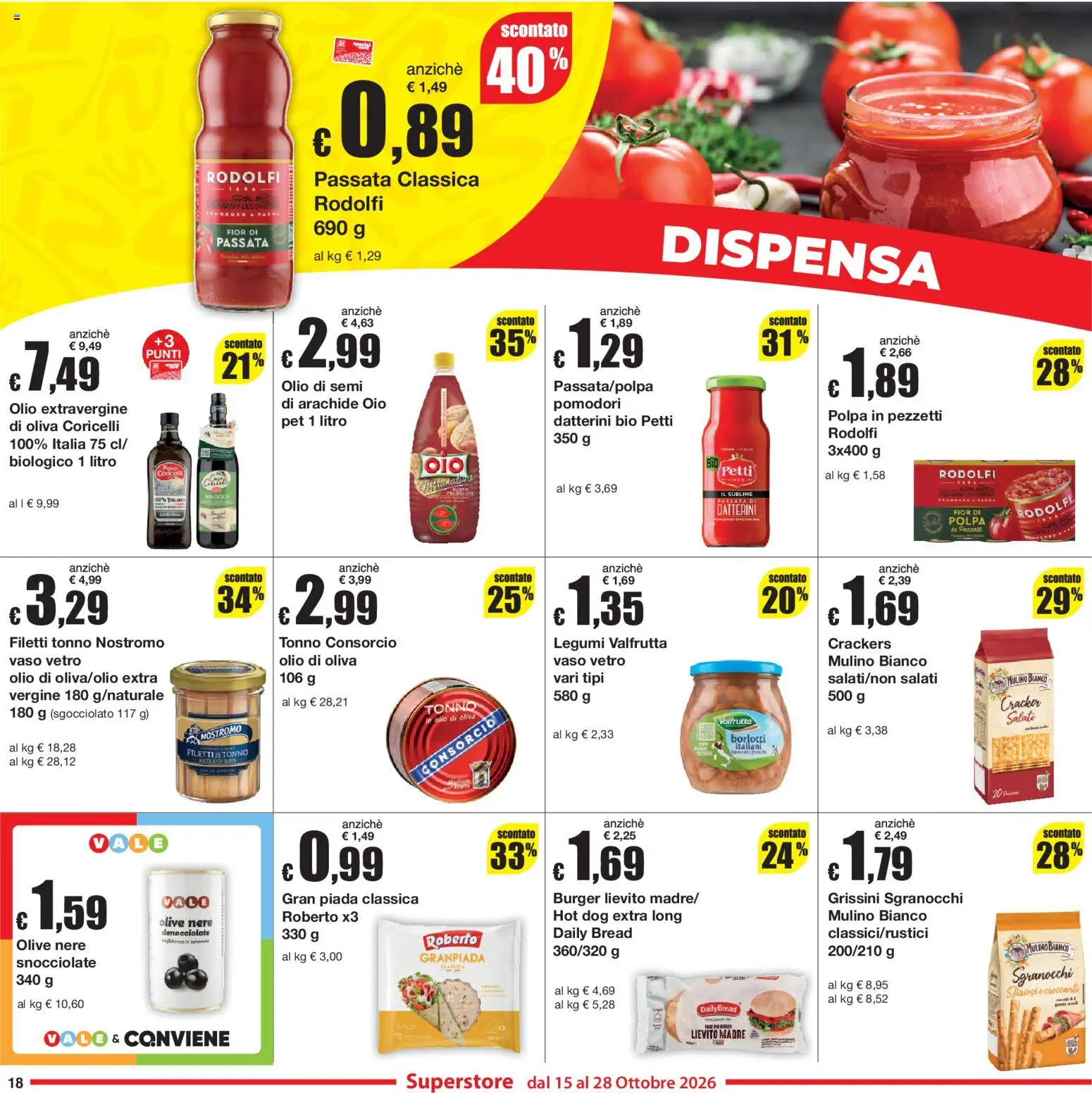Volantino Sì con Te del 15/10/2026 | Pagina: 18 | Prodotti: Olio di semi, Olio, Cracker, Tonno