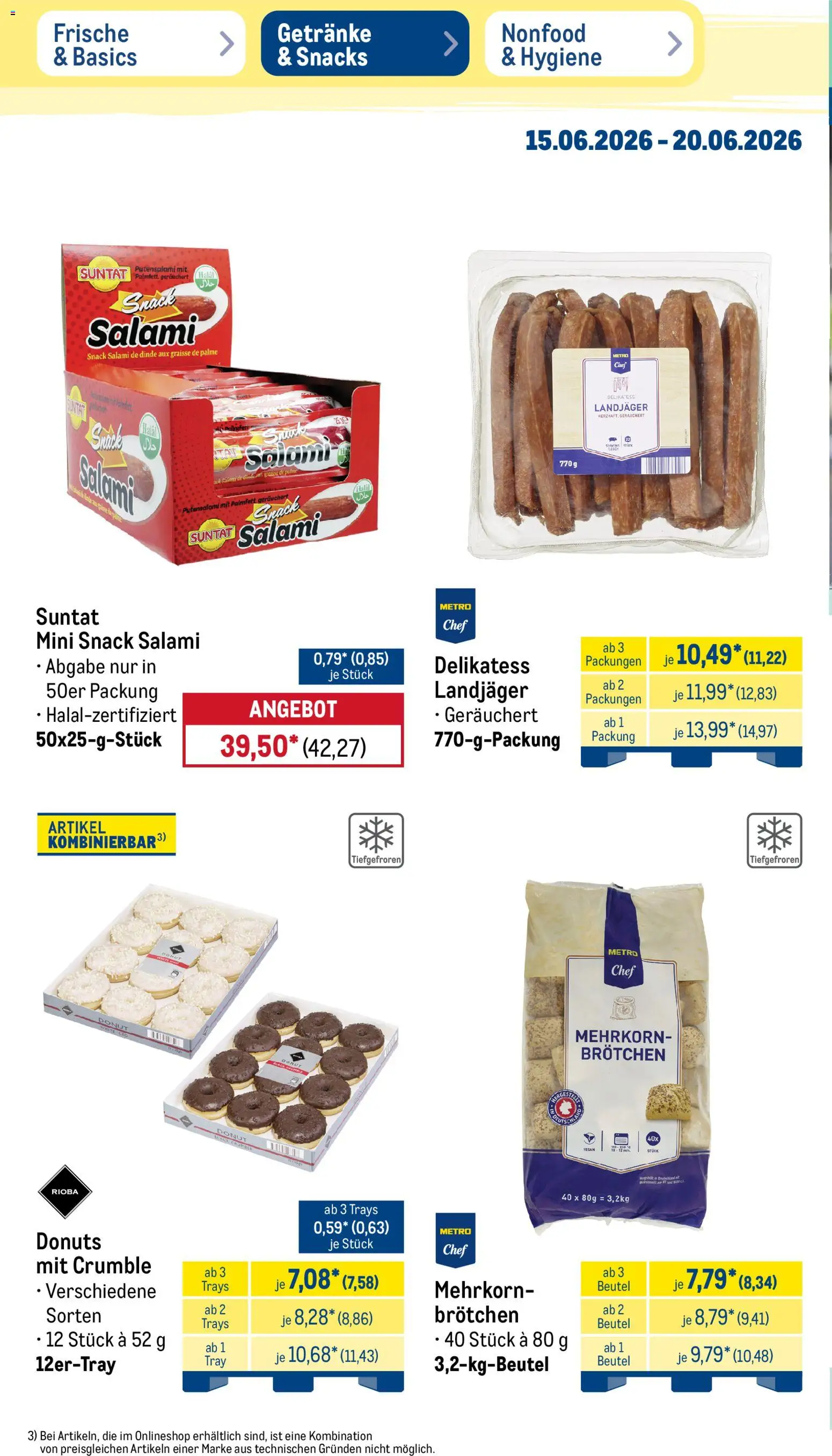 Metro Prospekt – gültig ab 15.06.2026 | Seite: 40 | Produkte: Donuts, Salami
