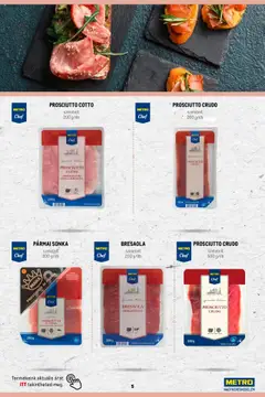 Metro - Olasz katalógus - amely érvényes a következő dátumtól: 2023.11.02. | Oldal: 5 | Termékek: Prosciutto crudo, Pármai sonka, Bresaola