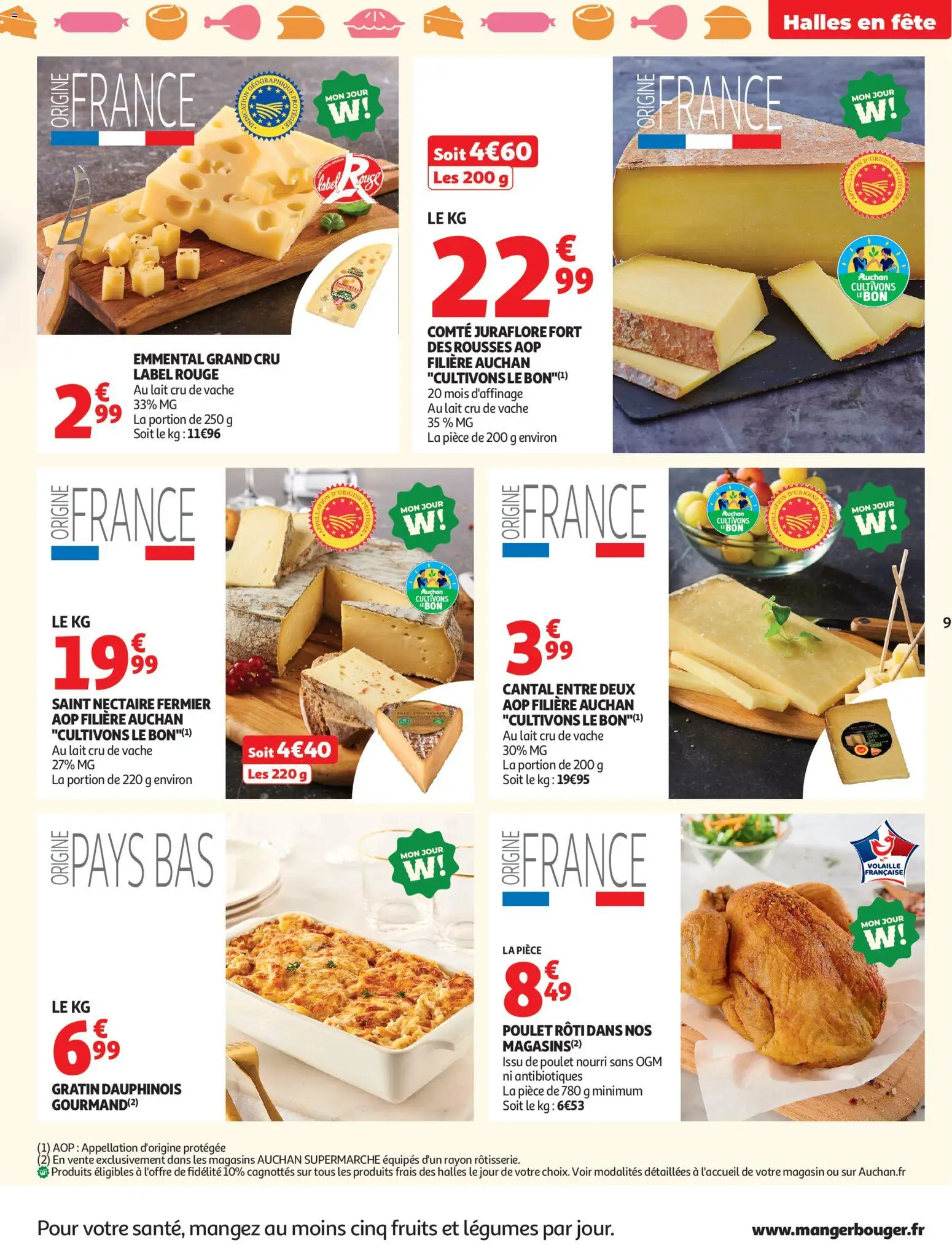 {H1} | Page: 9 | Produits: Volaille, Emmental, Lait