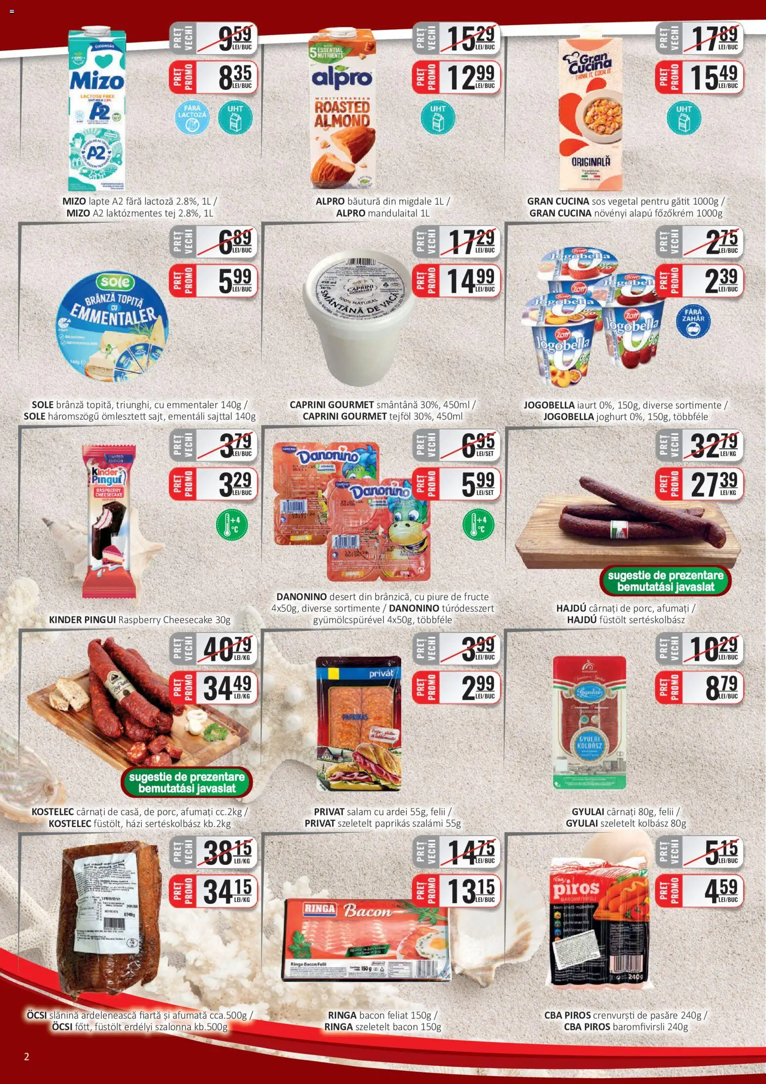 Noul catalog CBA – valabil de la 01.07.2026 | Pagină: 2 | Produse: Crenvurști, Migdale, Salam, Cârnați