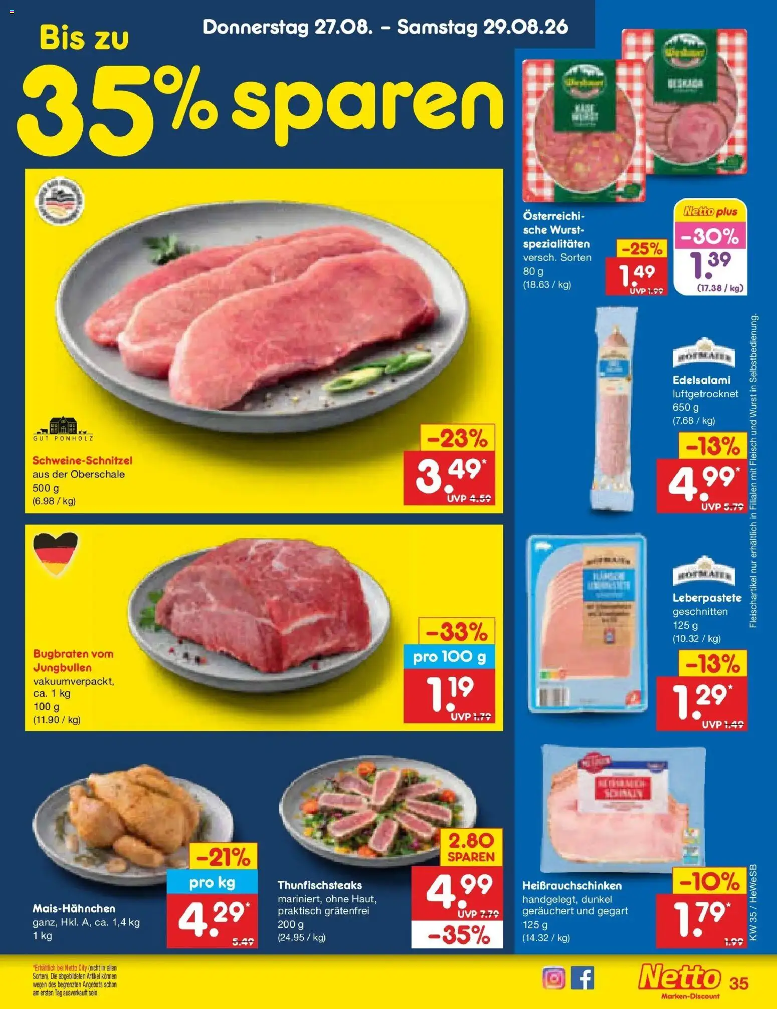 Netto Marken-Discount Prospekt Hamburg (ab 24.08.2026) » Angebote | Seite: 49 | Produkte: Spezialitäten, Wurst, Fleisch