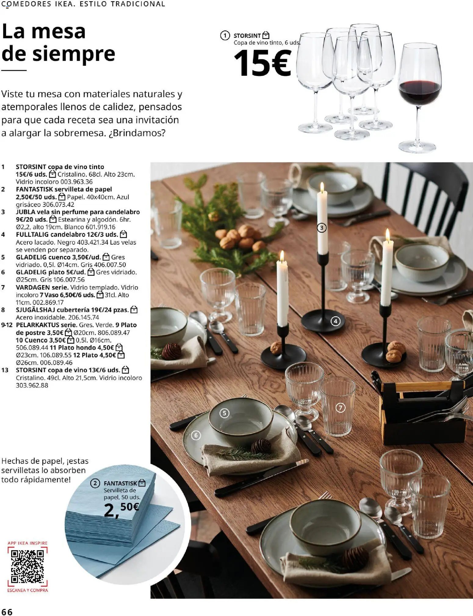 IKEA - Accesorios y decoración │ válido desde el 01/09/2026 | Página: 66 | Productos: Vino, Mesa, Cubertería, Velas