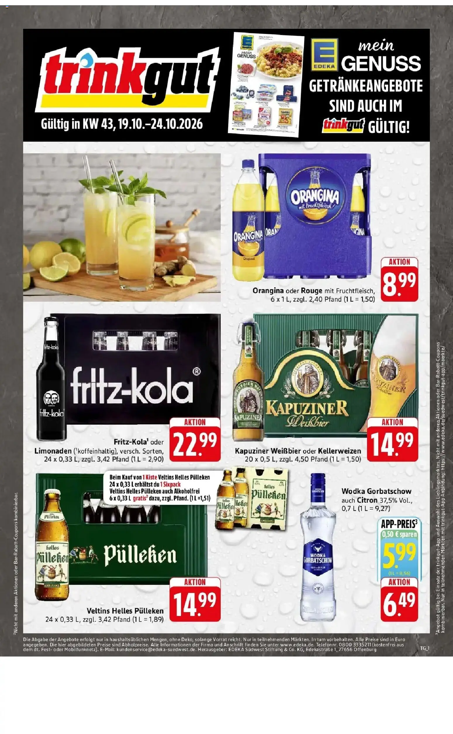 E center Prospekt Aalen (ab 19.10.2026) zum Blättern | Seite: 66 | Produkte: Weißbier, Rouge, Wodka gorbatschow, Wodka