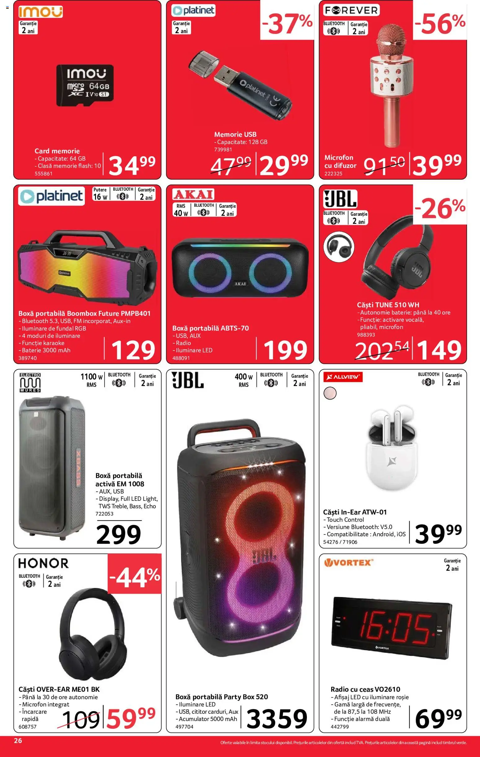 Noul catalog Selgros – valabil de la 24.07.2026 | Pagină: 26 | Produse: Ceas, Radio, Difuzor, Baterie