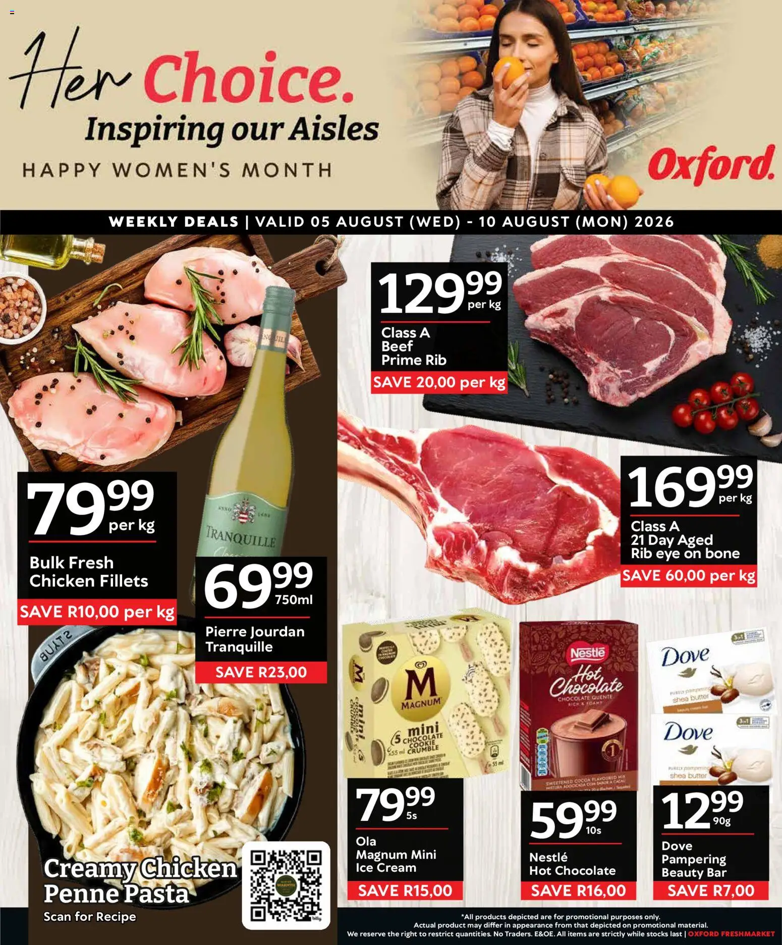 New Oxford Freshmarket catalogue – valid from 05/08/2026 | Page: 1 | Products: Hot chocolate, Butter, Beef, Ice cream