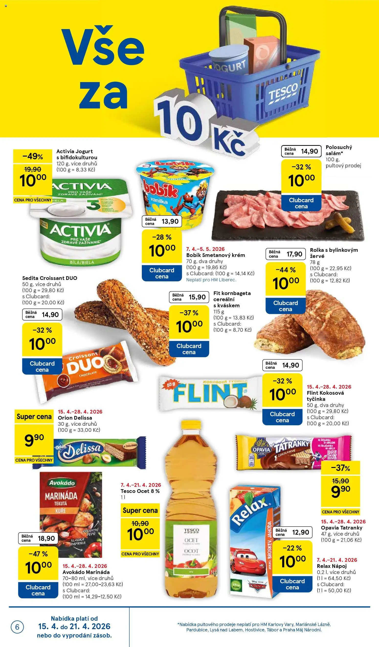 Tesco leták - Hypermarket od 15.04.2026 | Strana: 6 | Produkty: Paprika, Kornbageta, Croissant, Kuře