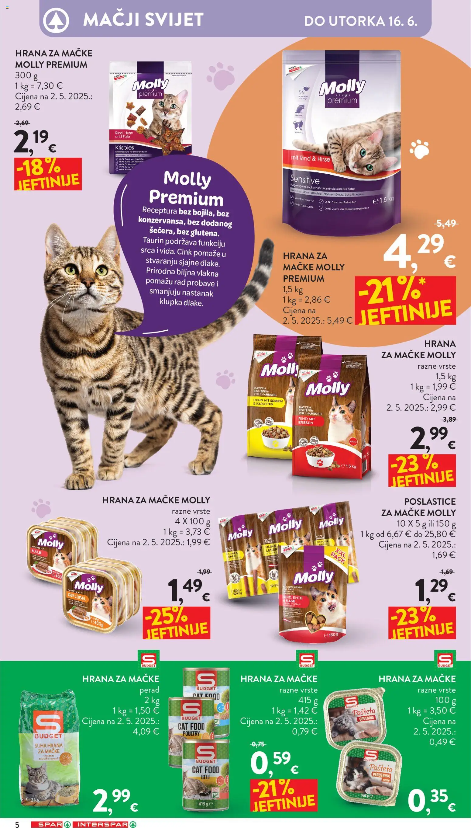 Interspar katalog | vrijedi od 03.06.2026 | Stranica: 5 | Proizvodi: Pašteta, Sol, Hrana za mačke