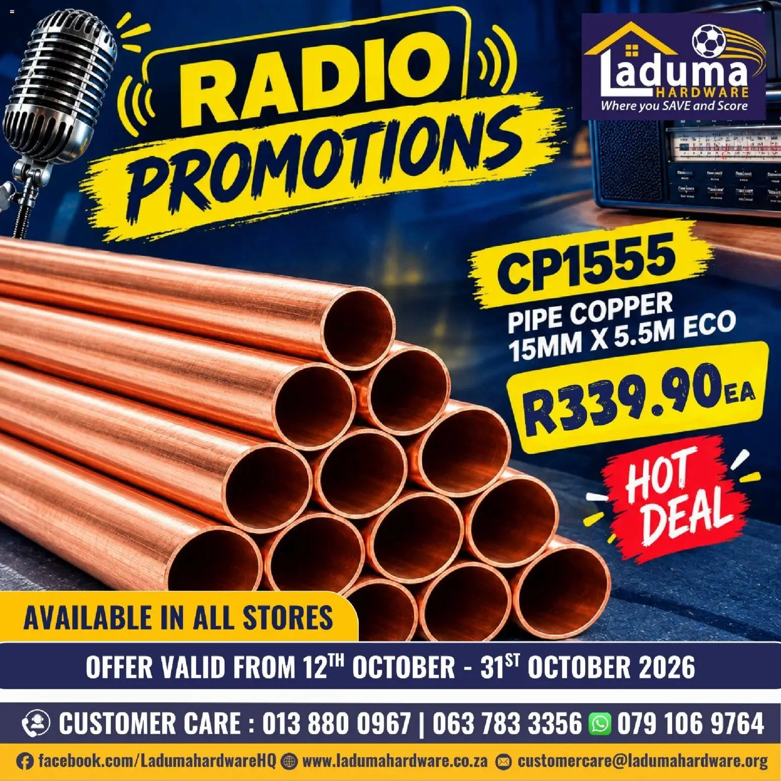 New Laduma Hardware catalogue – valid from 12/10/2026 | Page: 2 | Products: Radio, Pipe