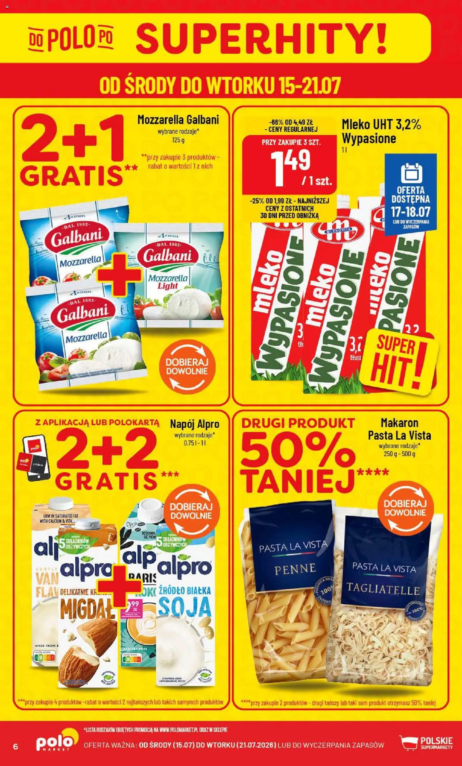 POLOmarket gazetka od 15.07.2026 | Strona: 6 | Produkty: Penne, Pasta, Tagliatelle, Makaron