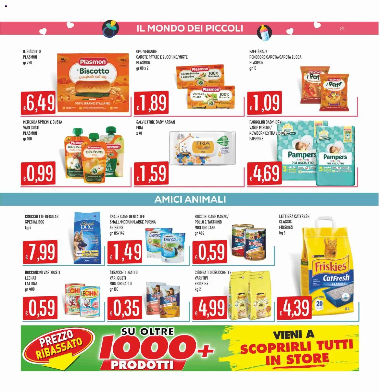 Volantino SISA del 06/08/2026 | Pagina: 21 | Prodotti: Pannolini, Verdure, Crocchette, Zucchine