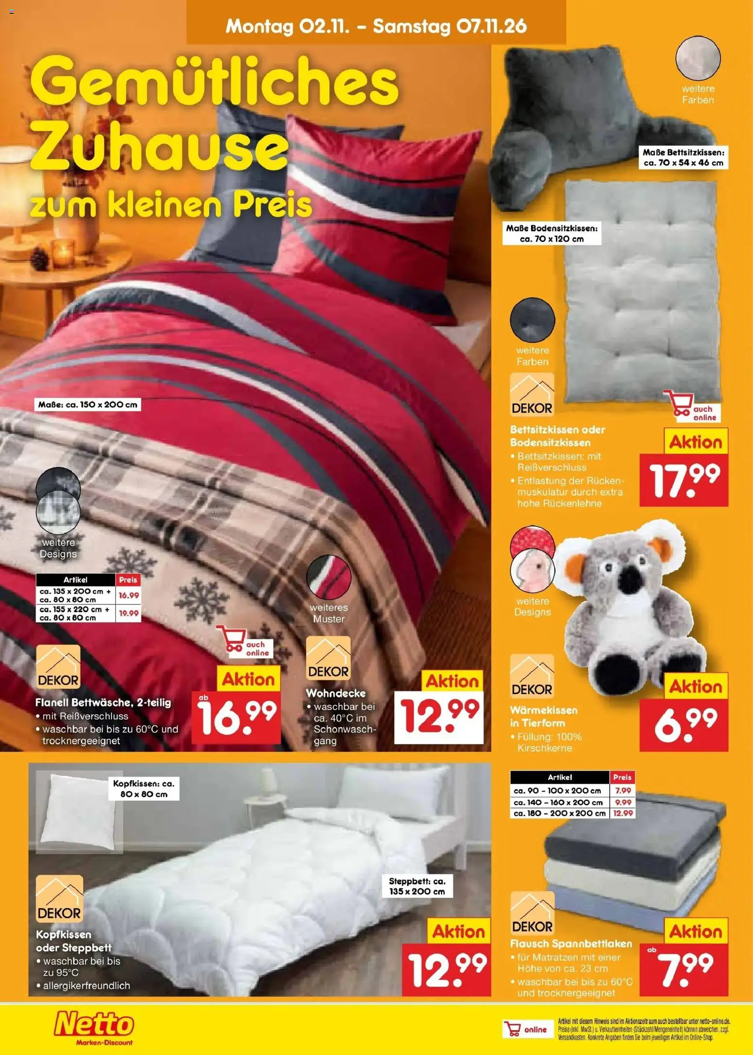 Netto Marken-Discount Prospekt Oldenburg – gültig ab 02.11.2026 | Seite: 36 | Produkte: Kopfkissen