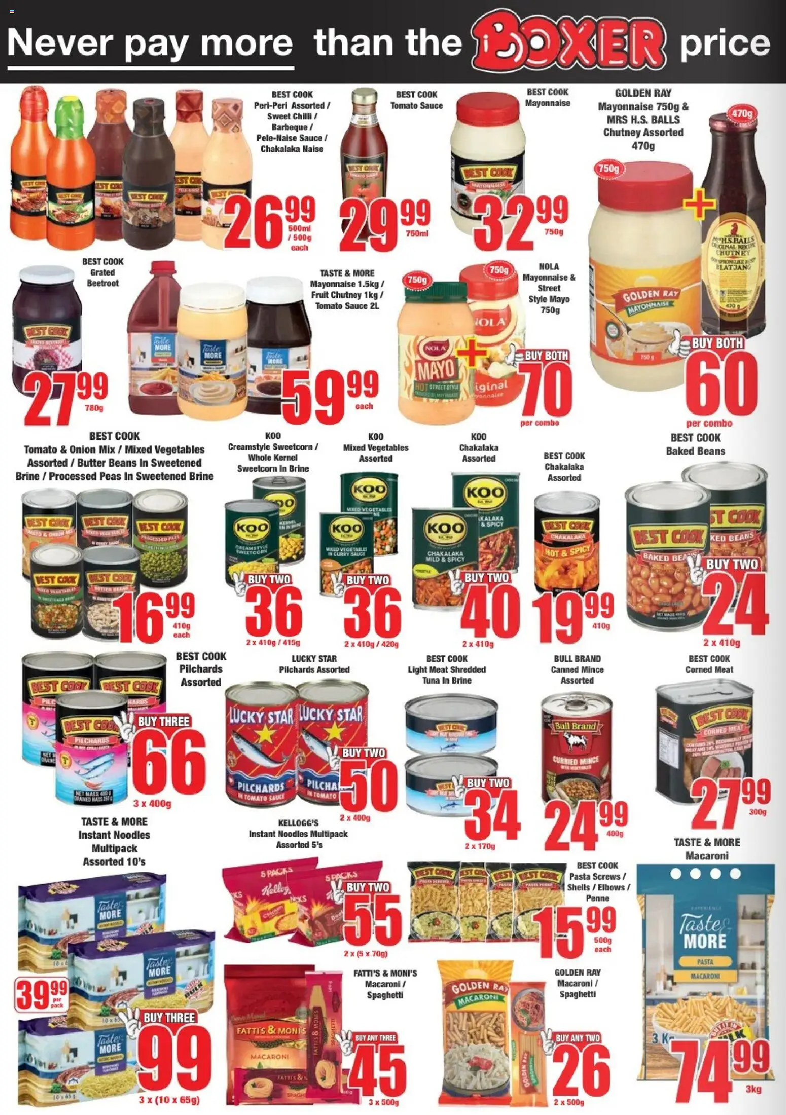 New Boxer catalogue – valid from 04.06.2026 | Page: 6 | Products: Baked beans, Noodles, Fruit, Chilli