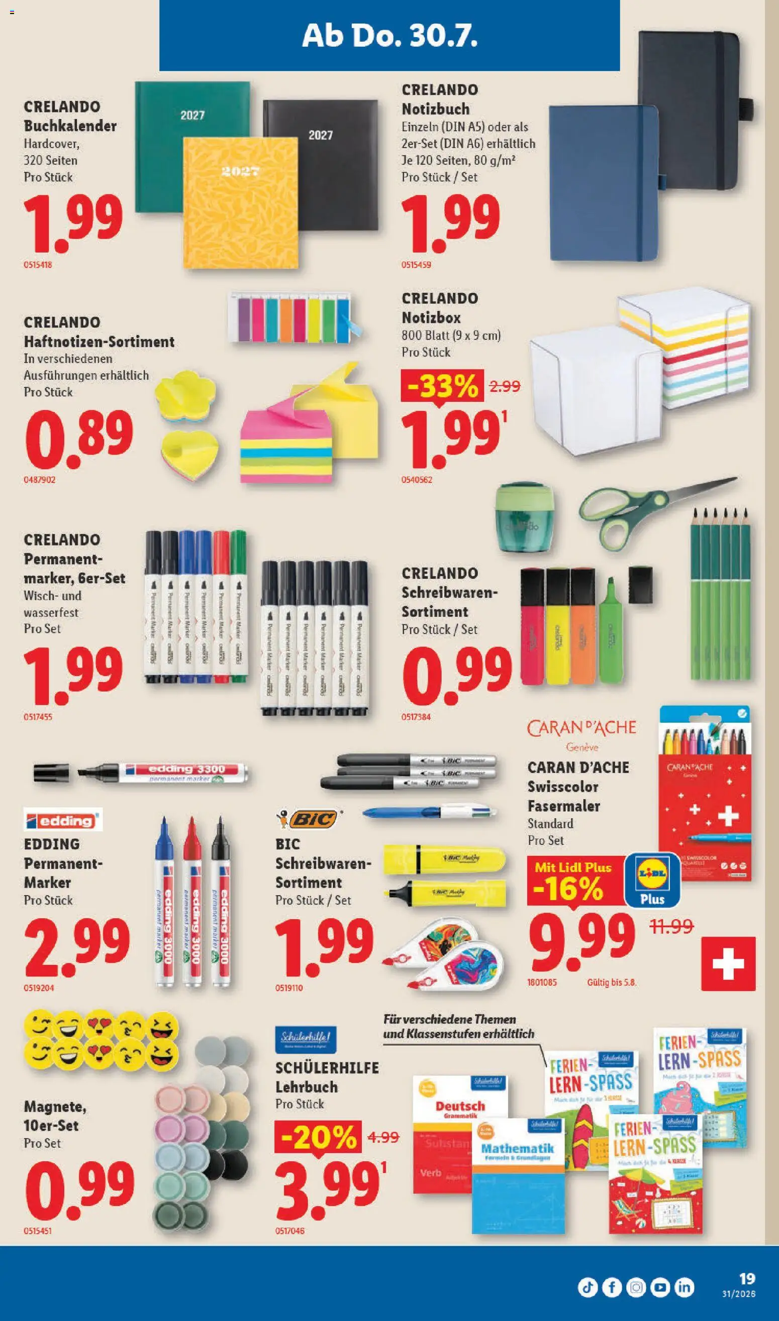 Lidl aktionen – gültig ab 30.07.2026 | Seite: 21 | Produkte: Notebook, Notepad, Notizbuch