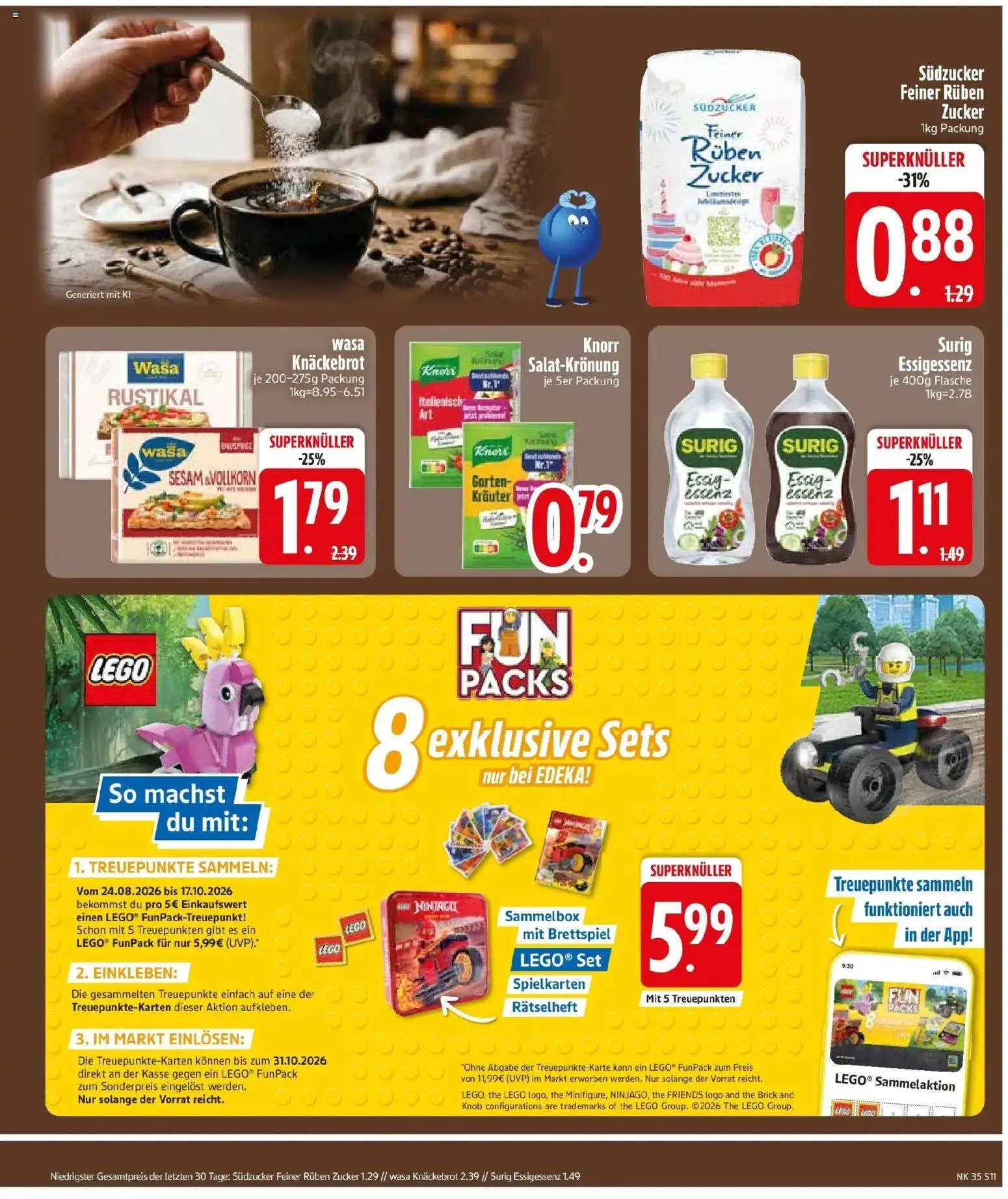 Edeka Prospekt Vohburg (ab 24.08.2026) » Angebote Online | Seite: 13 | Produkte: Essig, Knorr, Zucker, Wasa knackebrot