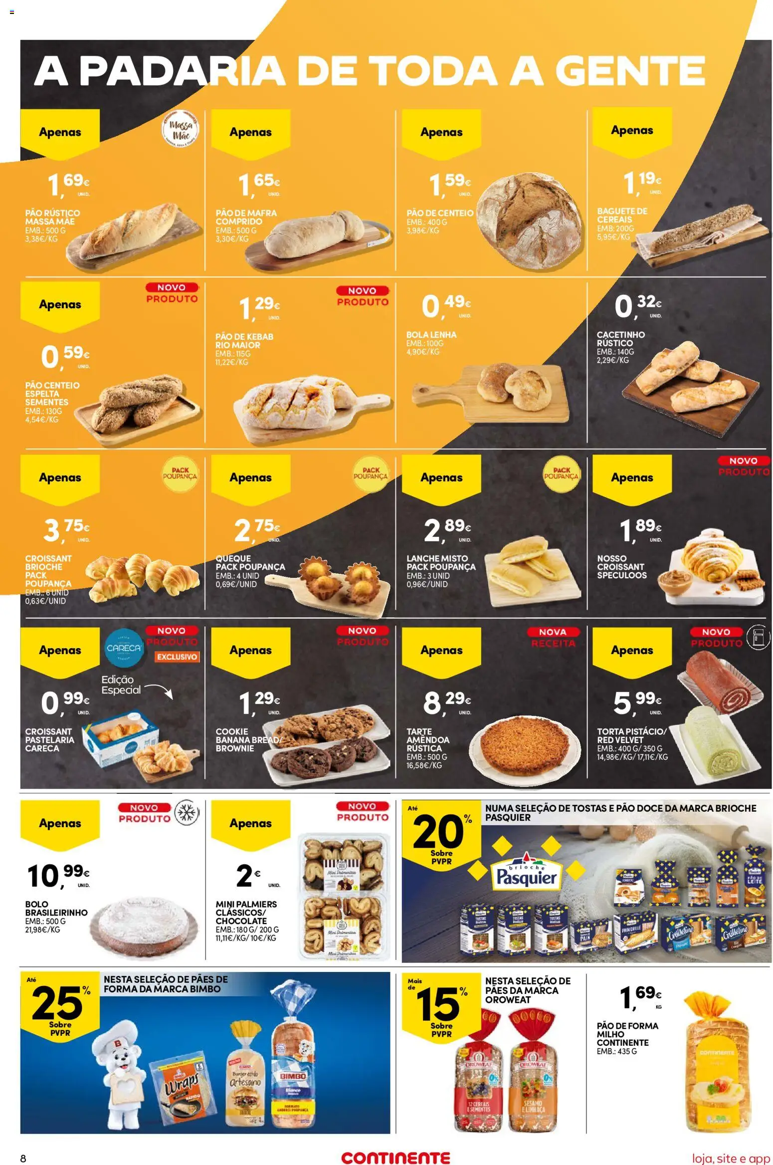 Continente Semanal Continente Bom Dia │ válido de 05.05.2026 | Página: 8 | Produtos: Padaria, Pão, Tarte, Cereais