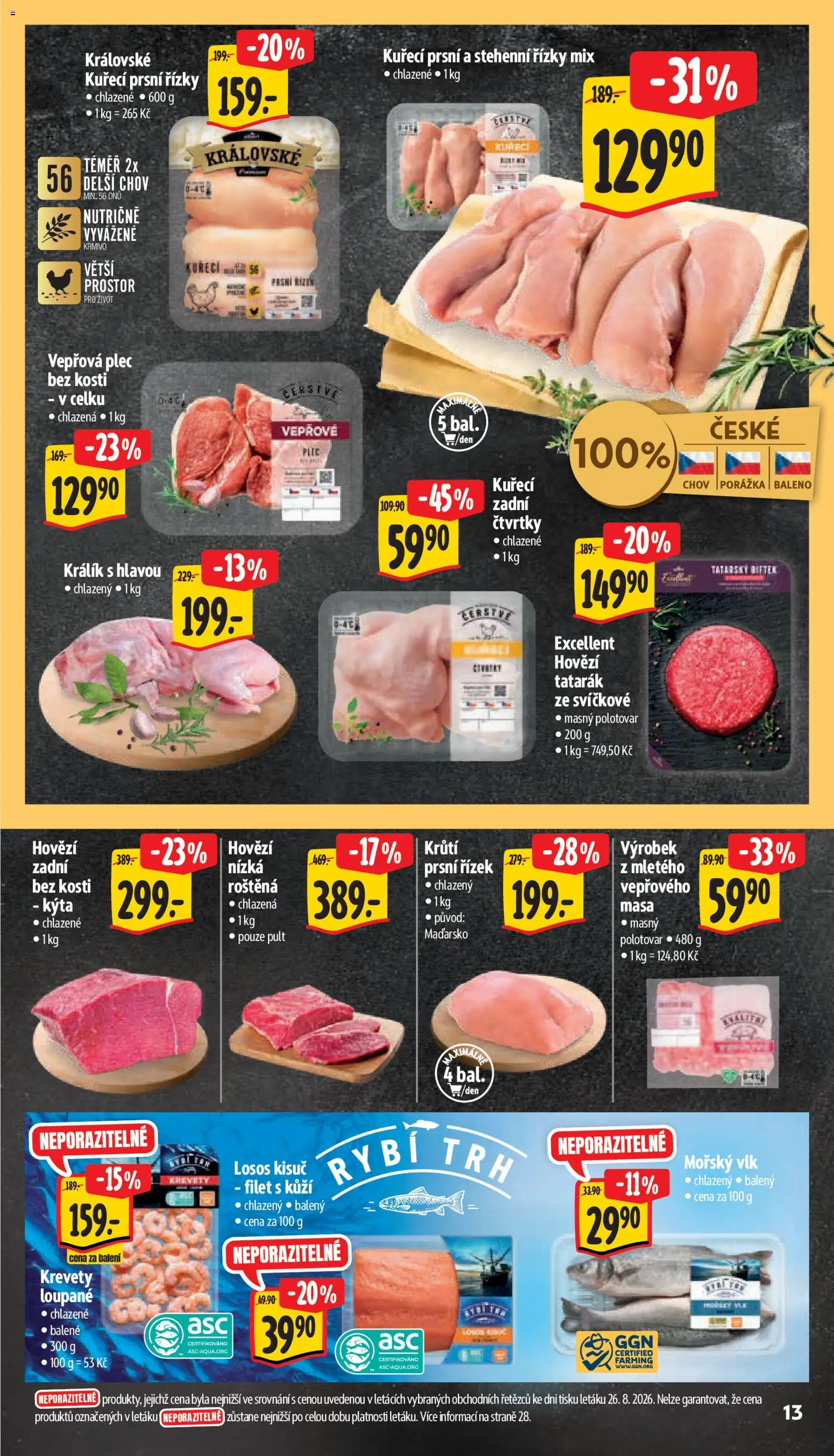 Albert leták - Hypermarket od 02.09.2026 | Strana: 21 | Produkty: Krevety loupané, Prsní řízky, Kuřecí prsní řízky, Kýta
