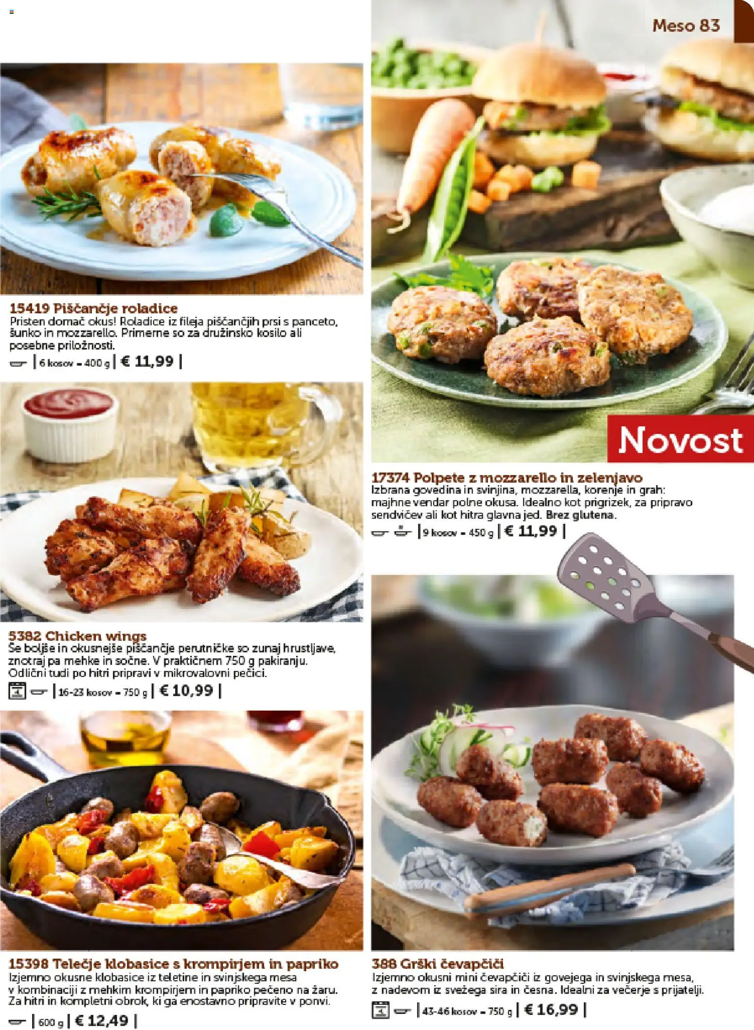 Novi Bofrost katalog ponudbe – veljaven od 01.02.2026 | Stran: 83 | Izdelki: Čevapčiči, Klobasice, Korenje, Grah