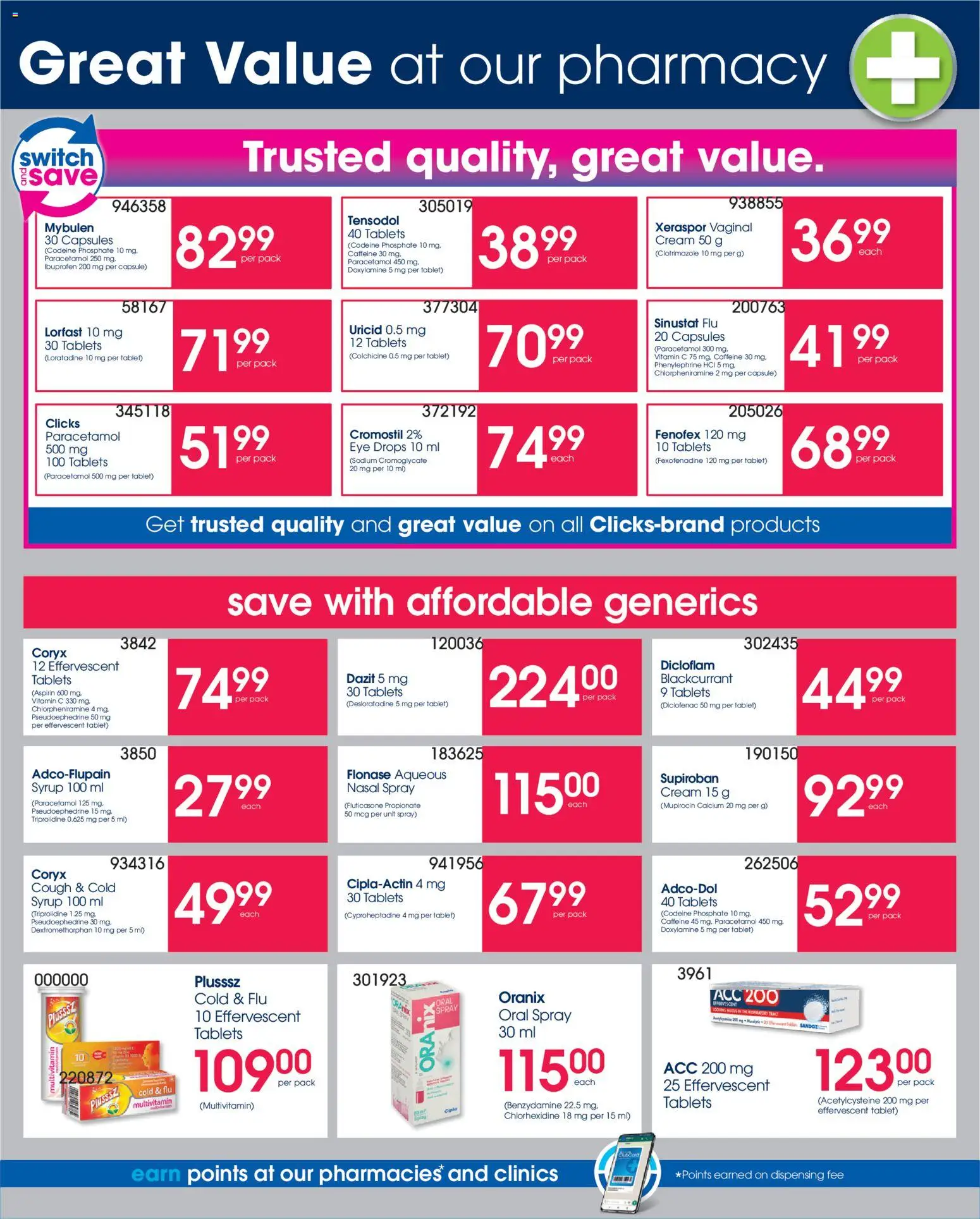 New Clicks catalogue – valid from 09.04.2026 | Page: 29 | Products: Switch, Cream, Syrup, Nasal spray