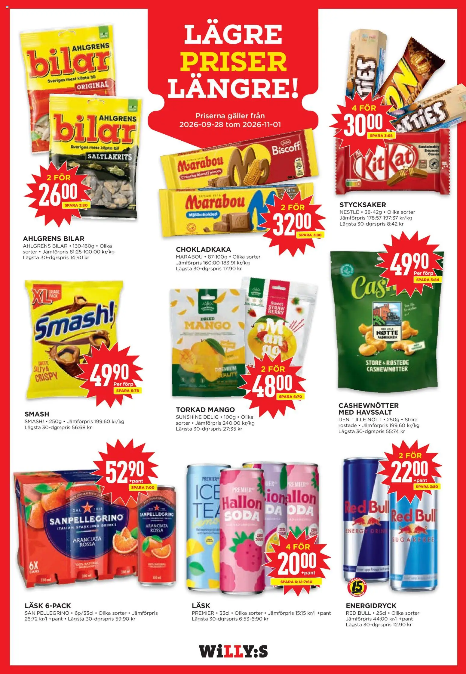 Willys reklamblad aktuell från 05/10/2026 | Sida: 11 | Produkter: Red bull, Galler, Energidryck, Hallon