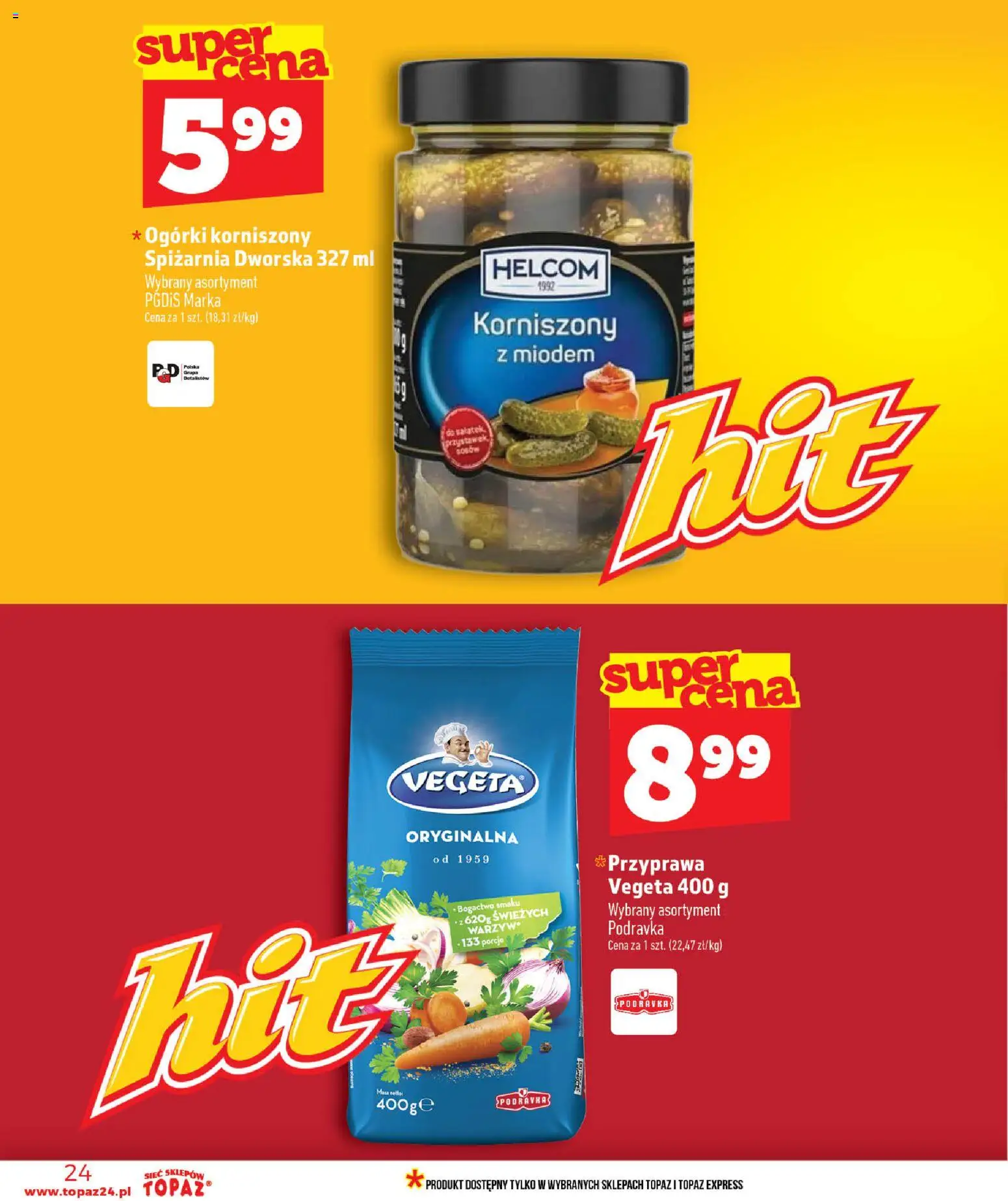 Topaz gazetka od 16.07.2026 | Strona: 24 | Produkty: Ogórki