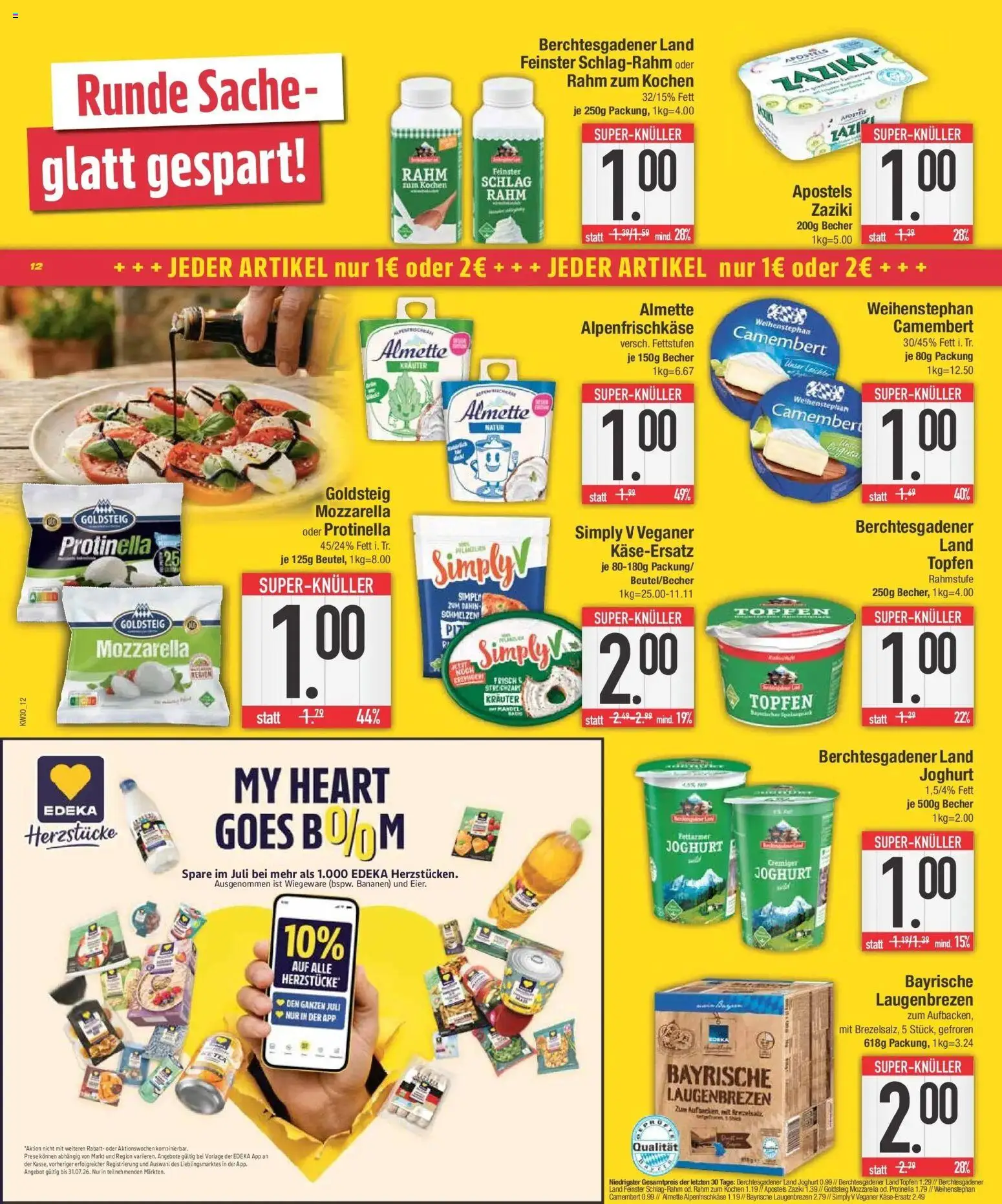 Edeka prospekt Neustadt – gültig ab 20.07.2026 | Seite: 12 | Produkte: Almette, Joghurt, Mozzarella, Bananen