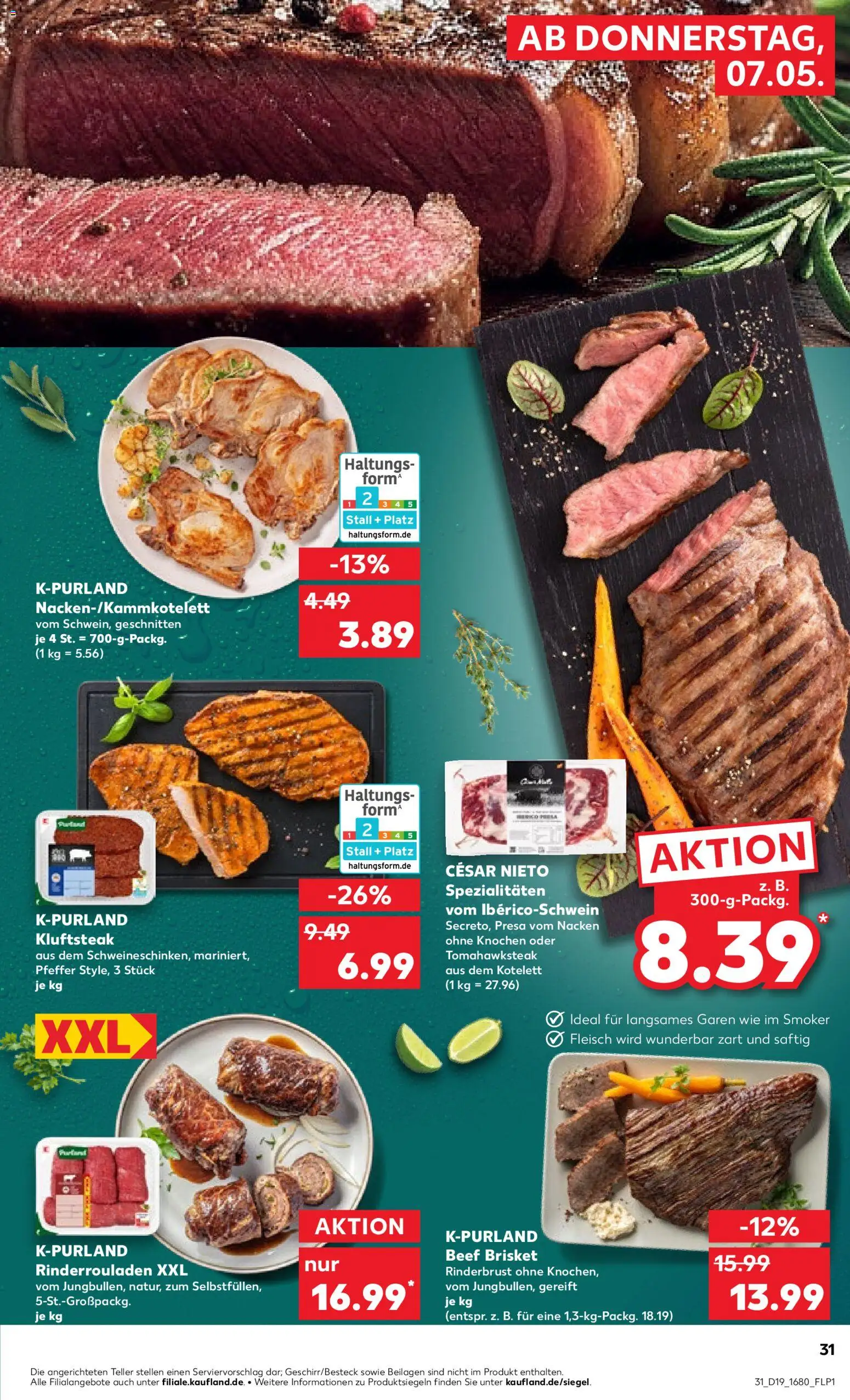 Kaufland Prospekt Stuttgart	 – gültig ab 07.05.2026 | Seite: 31 | Produkte: Rinderrouladen, Pfeffer, Steak, Fleisch