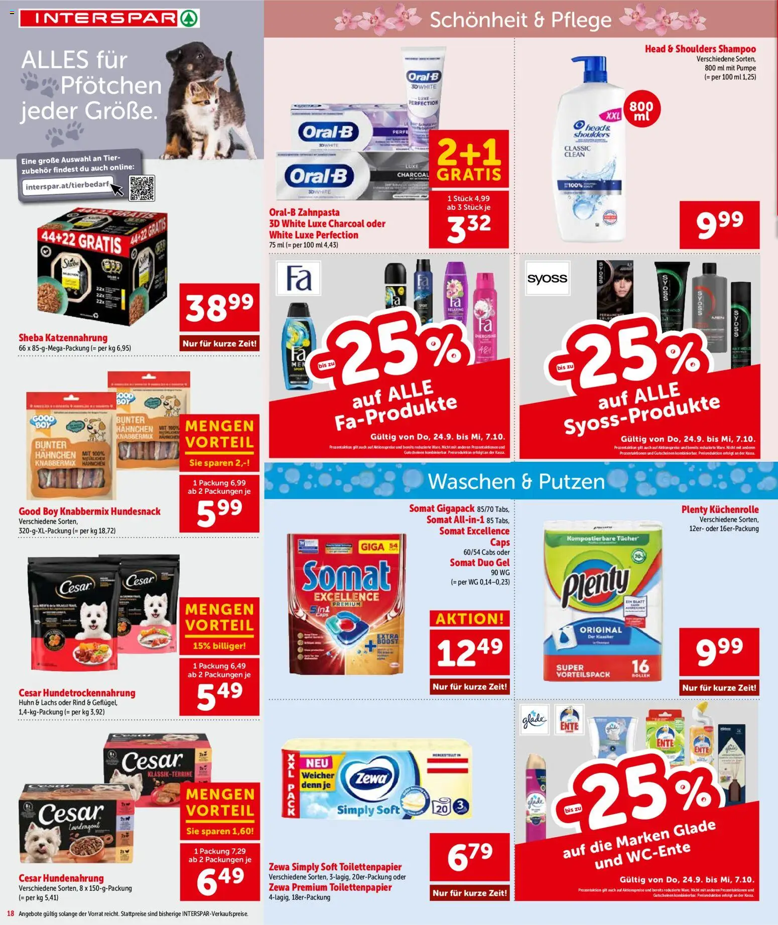 Interspar Flugblatt gültig ab 24.09.2026 | Seite: 18 | Produkte: Shampoo, Zahnpasta