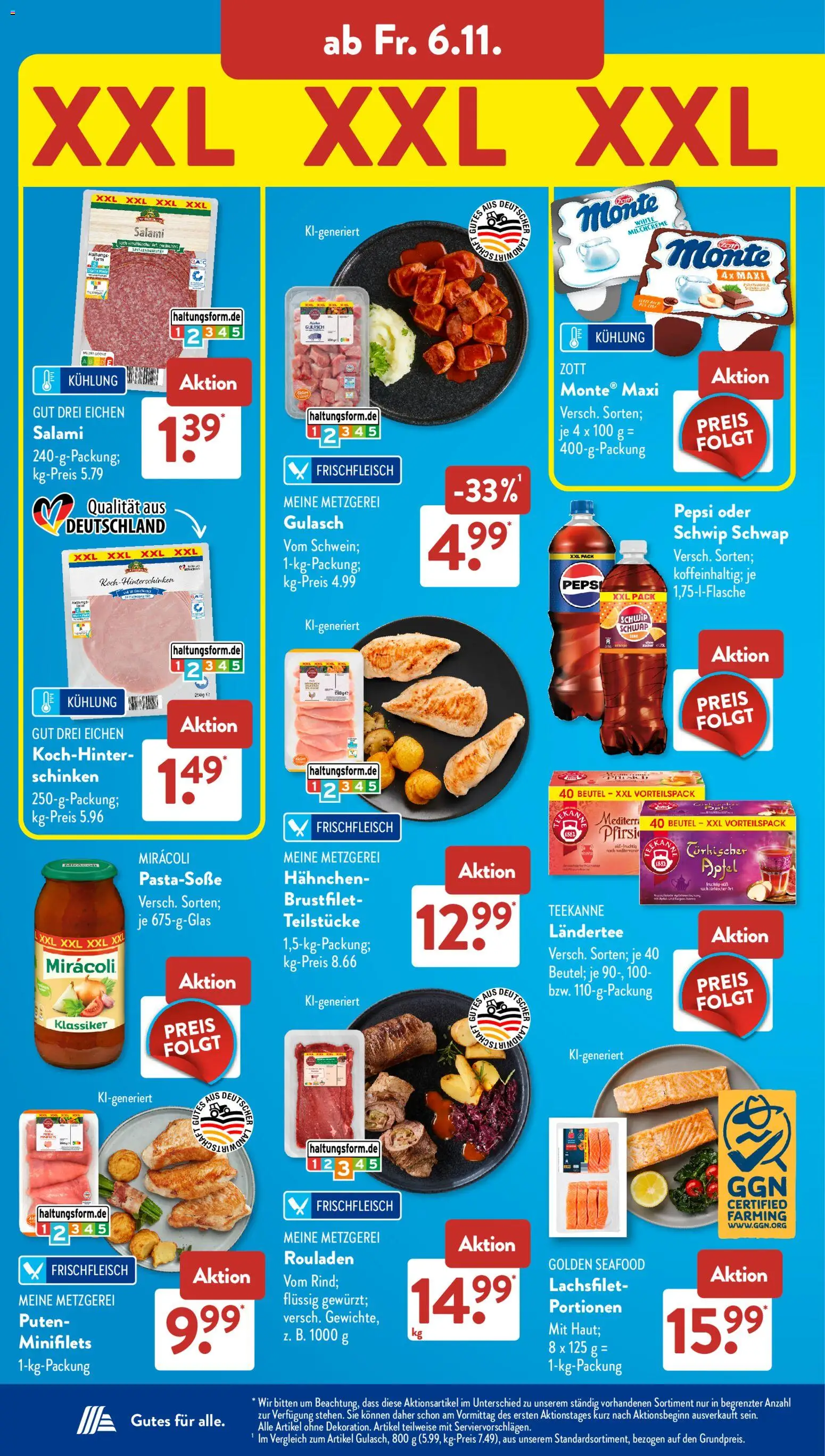 Aldi Süd Prospekt – gültig ab 02.11.2026 | Seite: 14 | Produkte: Hahnchen, Gulasch, Pepsi, Salami