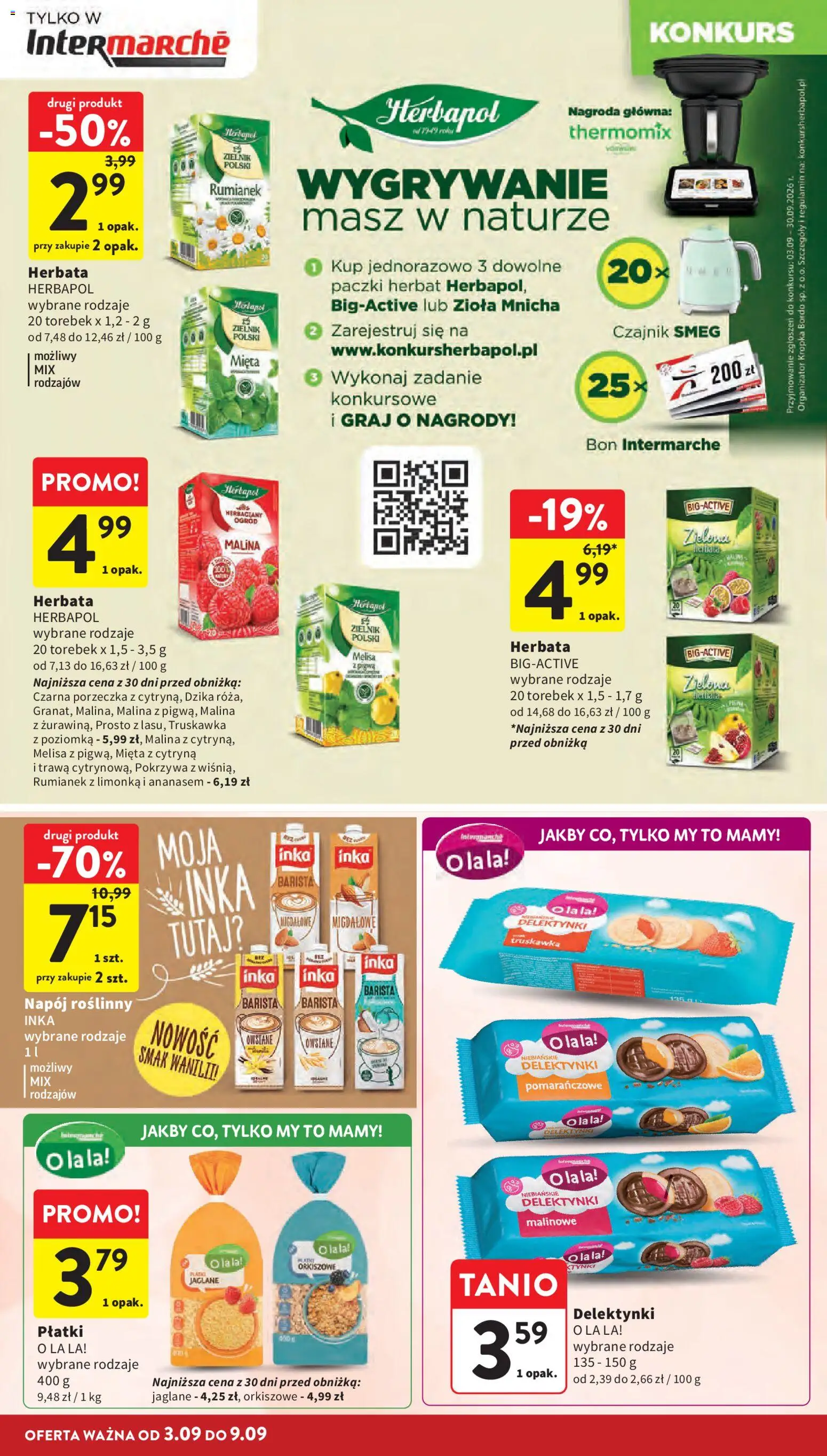 Intermarche gazetka od 03.09.2026 | Strona: 26 | Produkty: Pigwa, Porzeczka, Herbata, Płatki