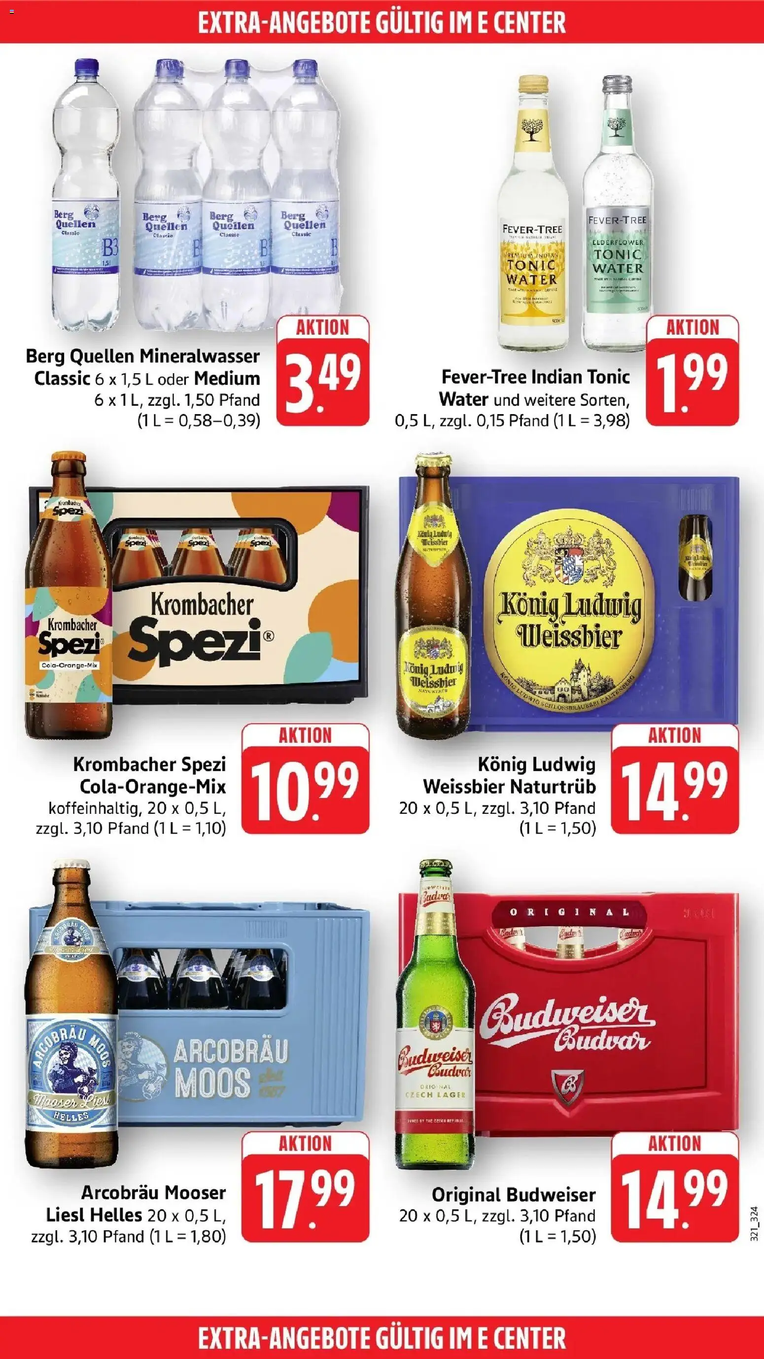 Edeka Prospekt Kaiserslautern (ab 10.08.2026) » Angebote Online | Seite: 50 | Produkte: Weißbier, Mineralwasser, Krombacher, Budweiser