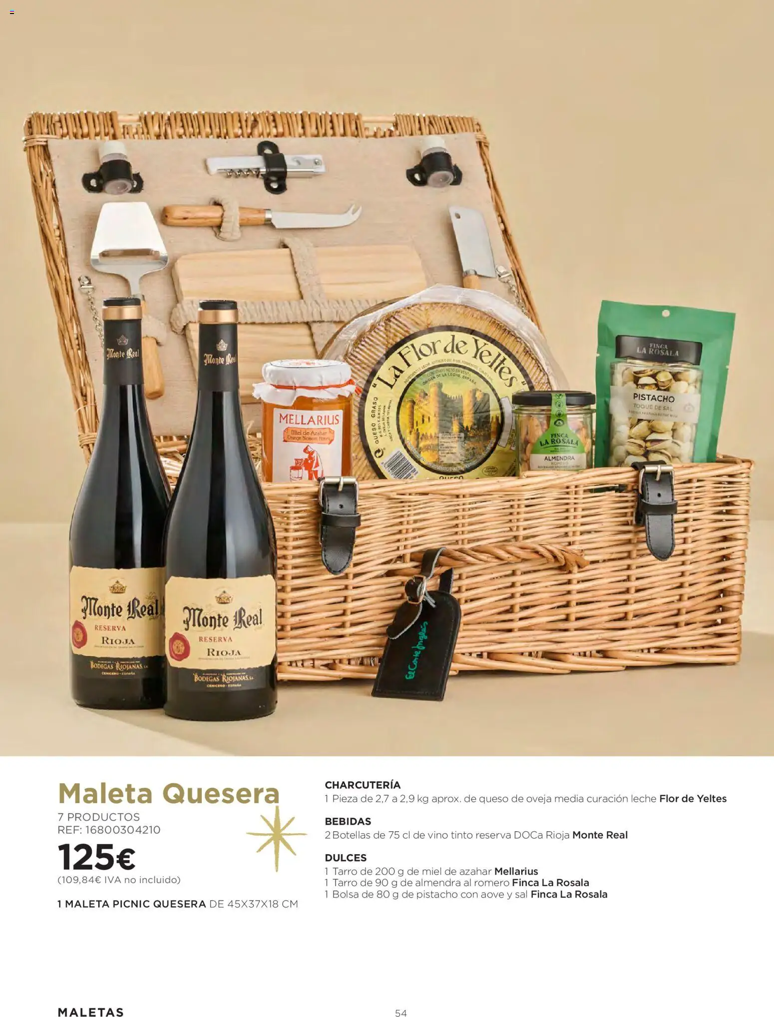 El Corte Inglés Cestas Navidad 2026 │ válido desde el 08/10/2026 | Página: 54 | Productos: Queso de oveja, Queso, Dulces, Sal
