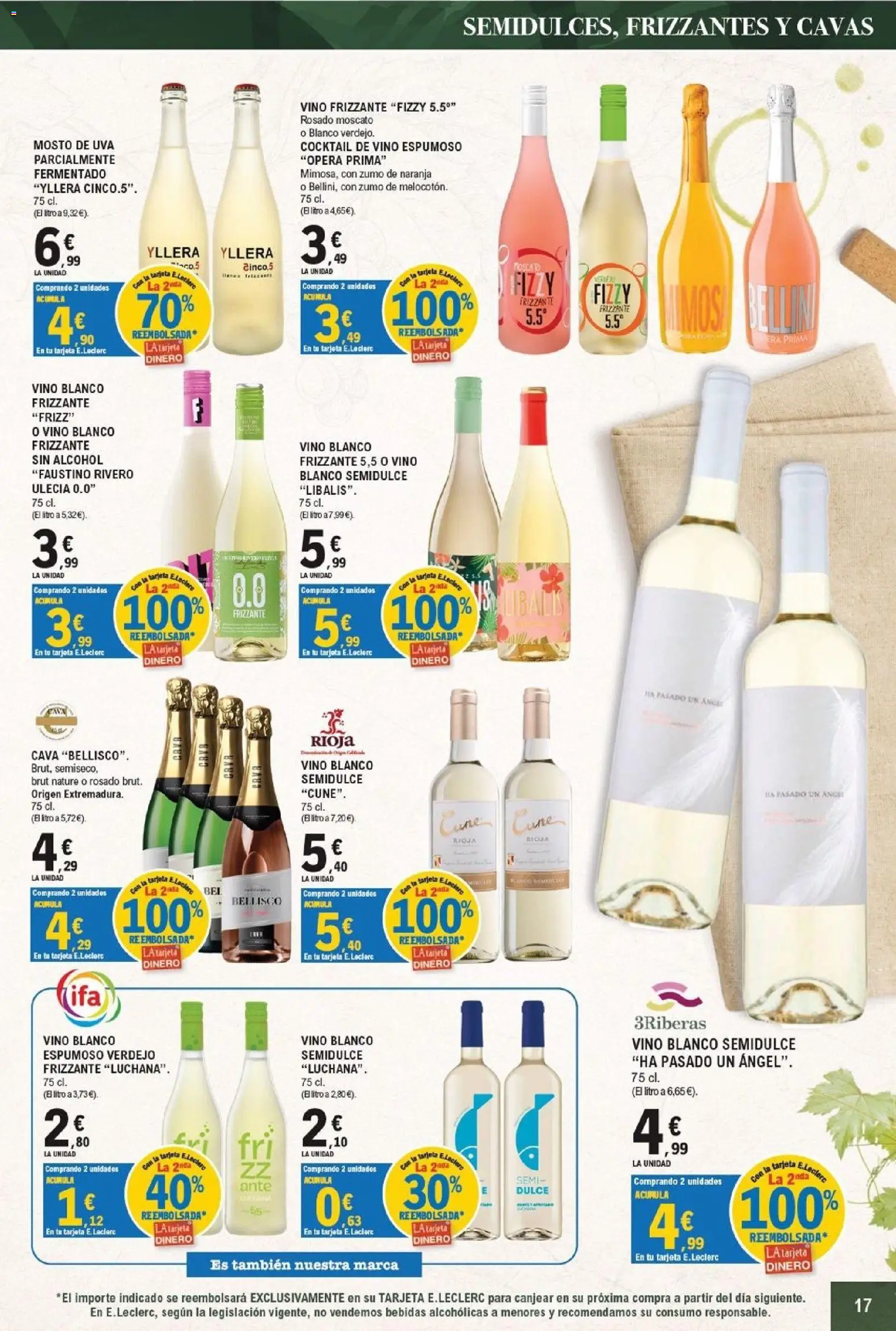 E.Leclerc - Soria │ válido desde el 16/09/2026 | Página: 17 | Productos: Dulce, Zumo de naranja, Vino espumoso, Alcohol