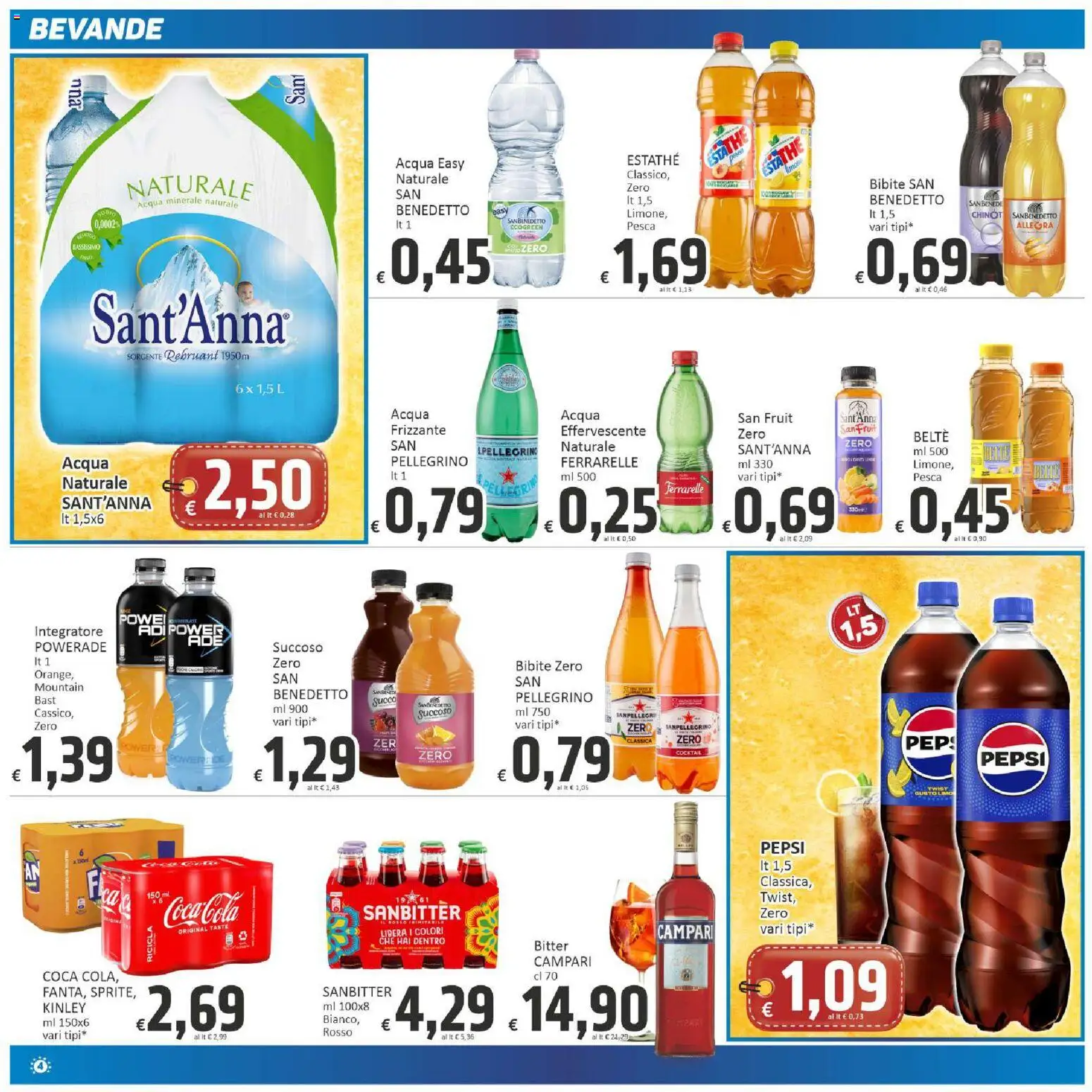 Volantino Paghi Poco del 21/07/2026 | Pagina: 4 | Prodotti: Acqua, Pesca, Acqua minerale, Pepsi