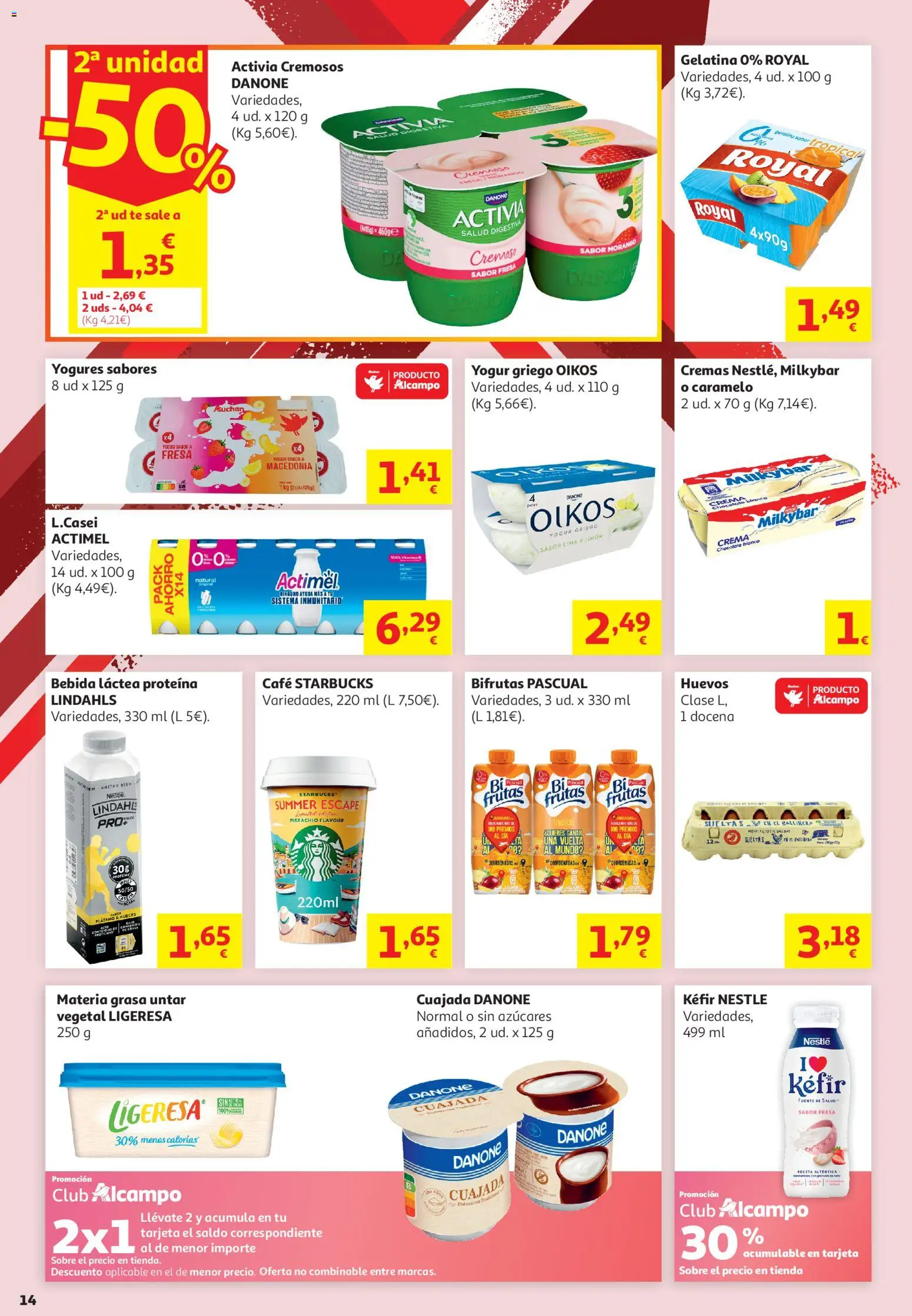 Alcampo - HG General │ válido desde el 16.06.2026 | Página: 14 | Productos: Yogur, Huevos, Café, Chocolate