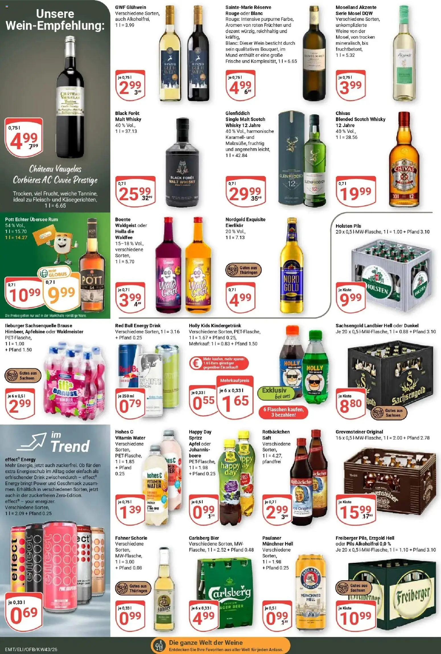 Globus Prospekt Mittelhausen (ab 19.10.2026) » Angebote online | Seite: 16 | Produkte: Whisky, Red bull, Äpfel, Holsten