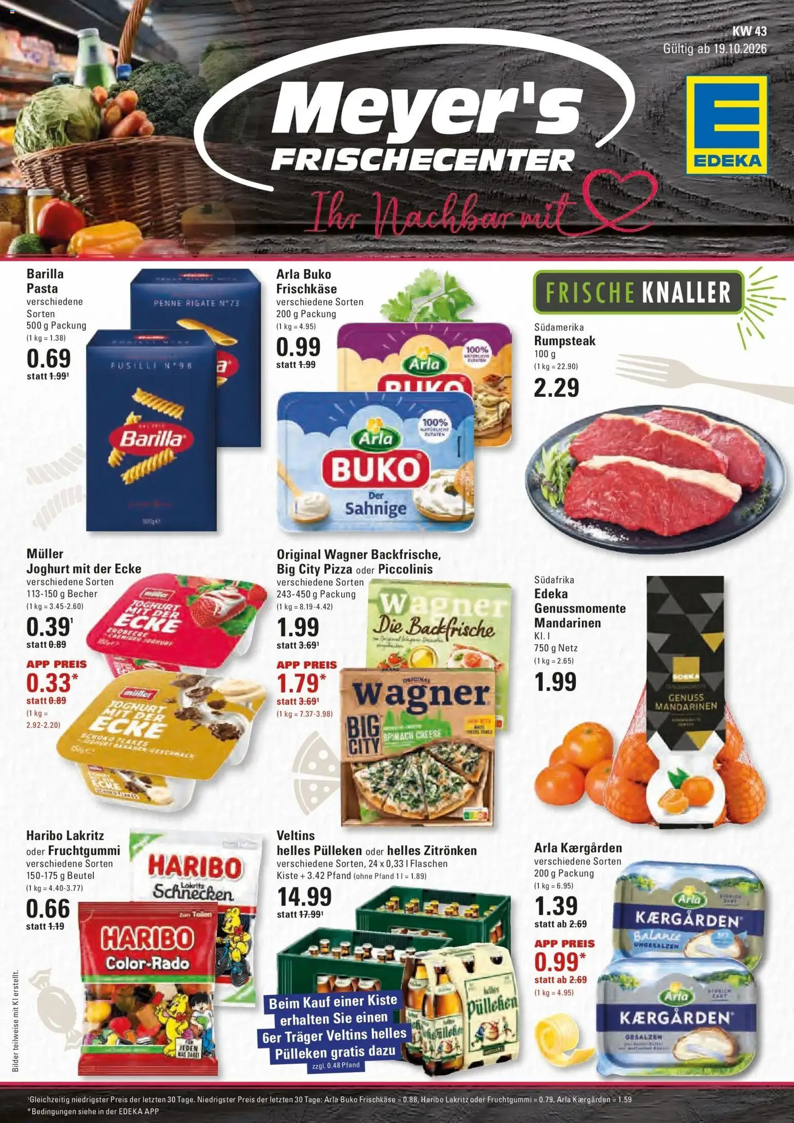 Edeka Prospekt Hamburg (ab 19.10.2026) » Angebote Online | Seite: 1 | Produkte: Rumpsteak, Joghurt, Arla buko, Frischkase