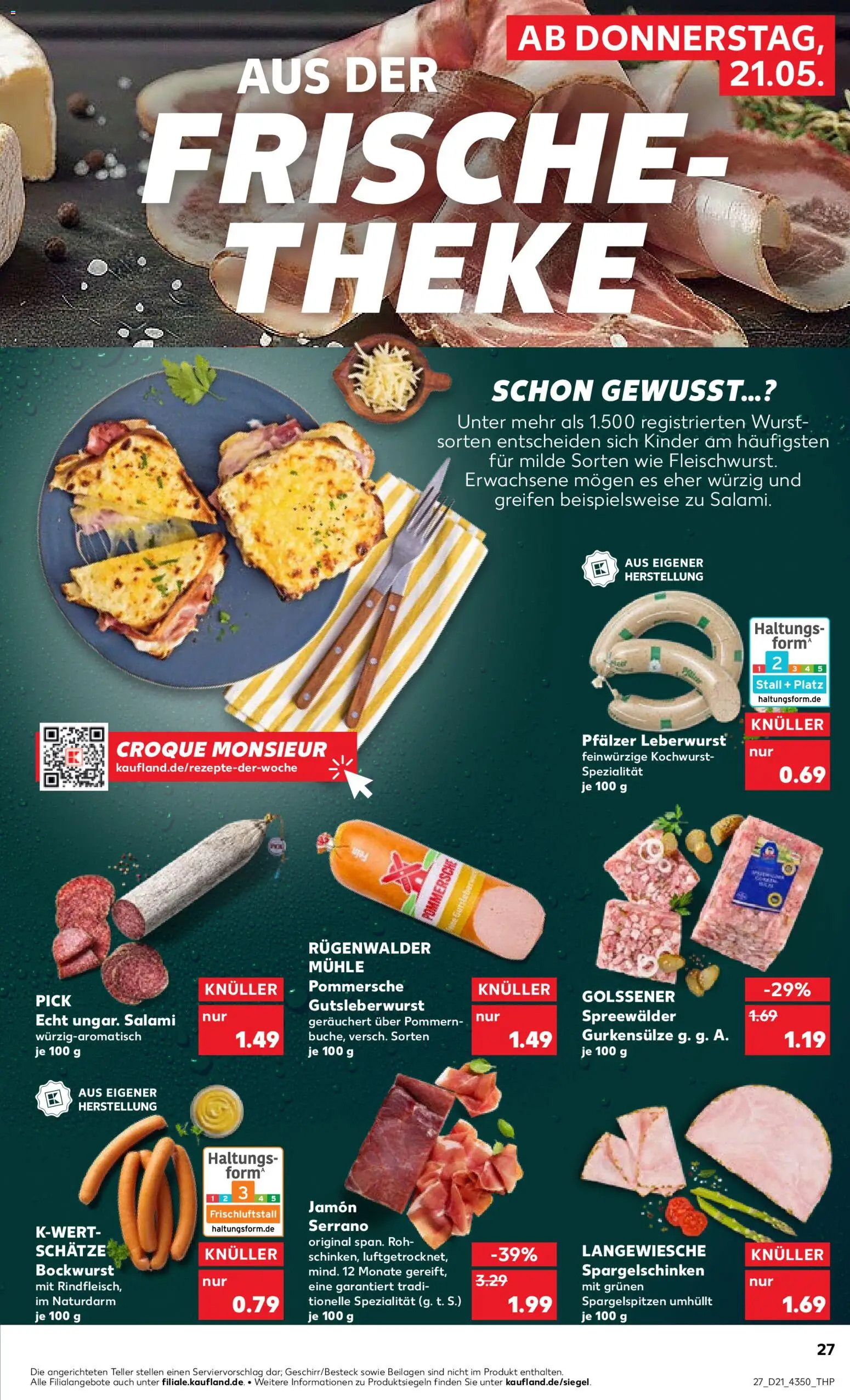 Kaufland Prospekt Frankfurt (Oder)	 – gültig ab 21.05.2026 | Seite: 27 | Produkte: Mühle, Theke, Wurst, Salami