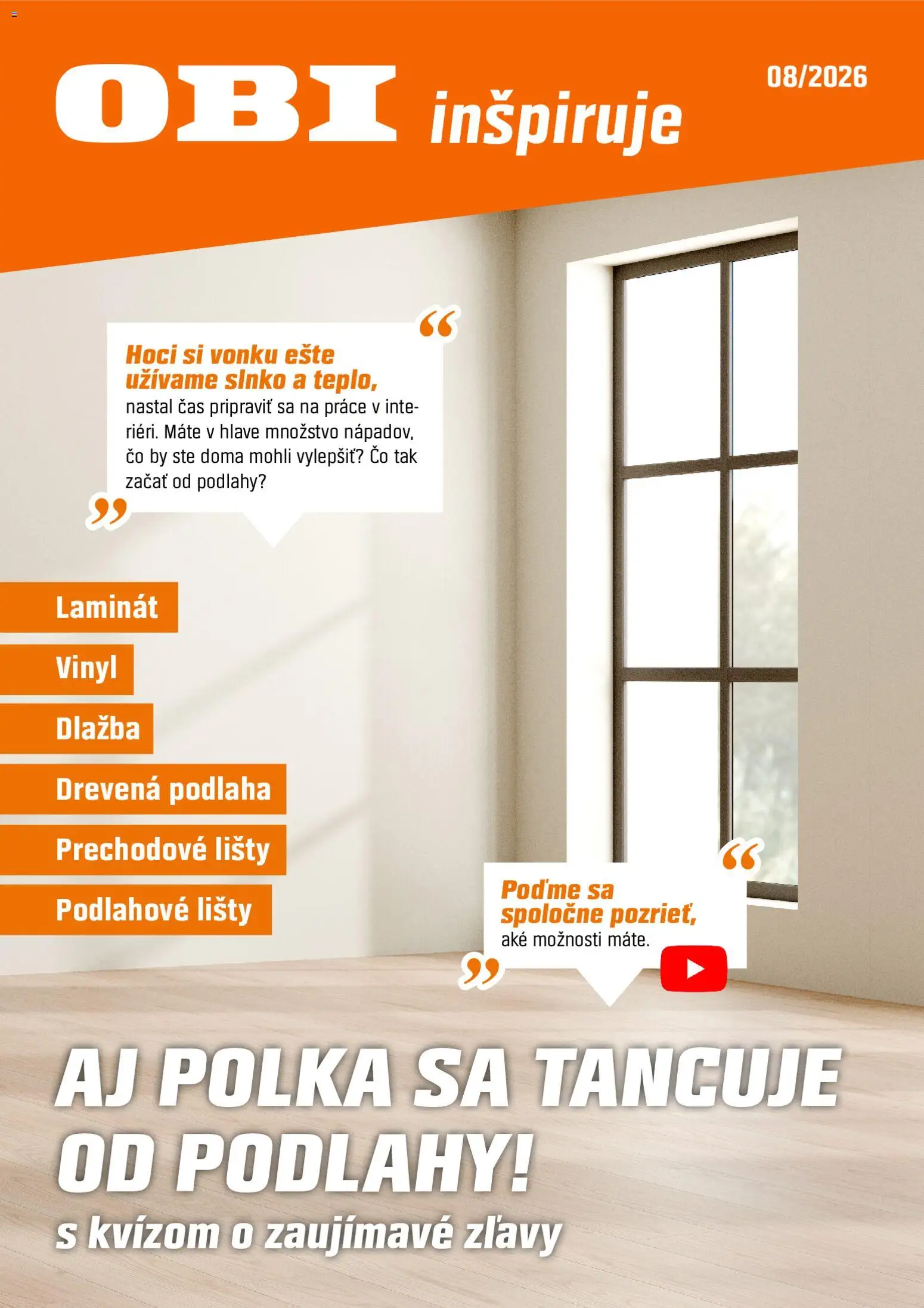 Nové OBI akcie – leták je platný od 15.08.2026 | Strana: 1 | Produkty: Dlažba, Podlaha