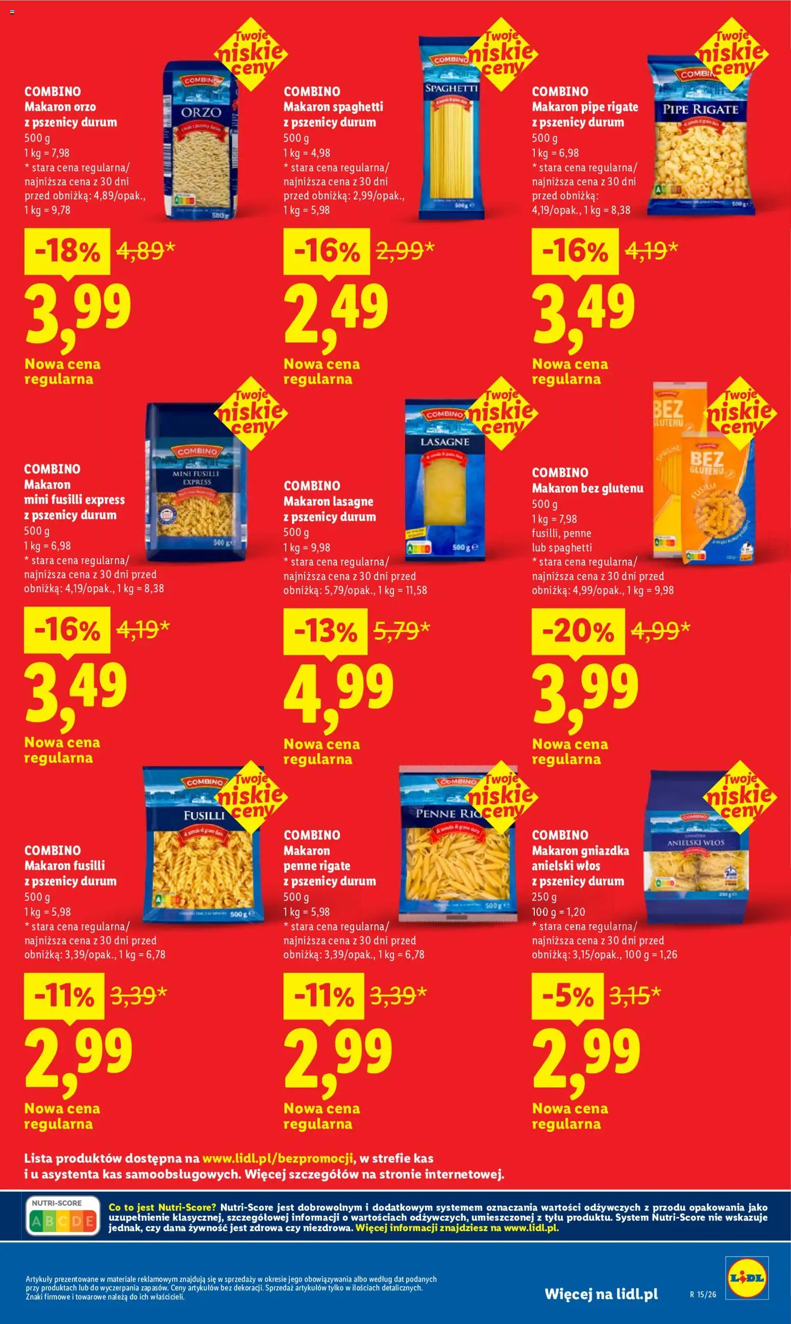 Lidl gazetka - Oszczędzaj każdego dnia od 04.07.2026 | Strona: 17 | Produkty: Makaron orzo, Penne, Makaron spaghetti, Lasagne