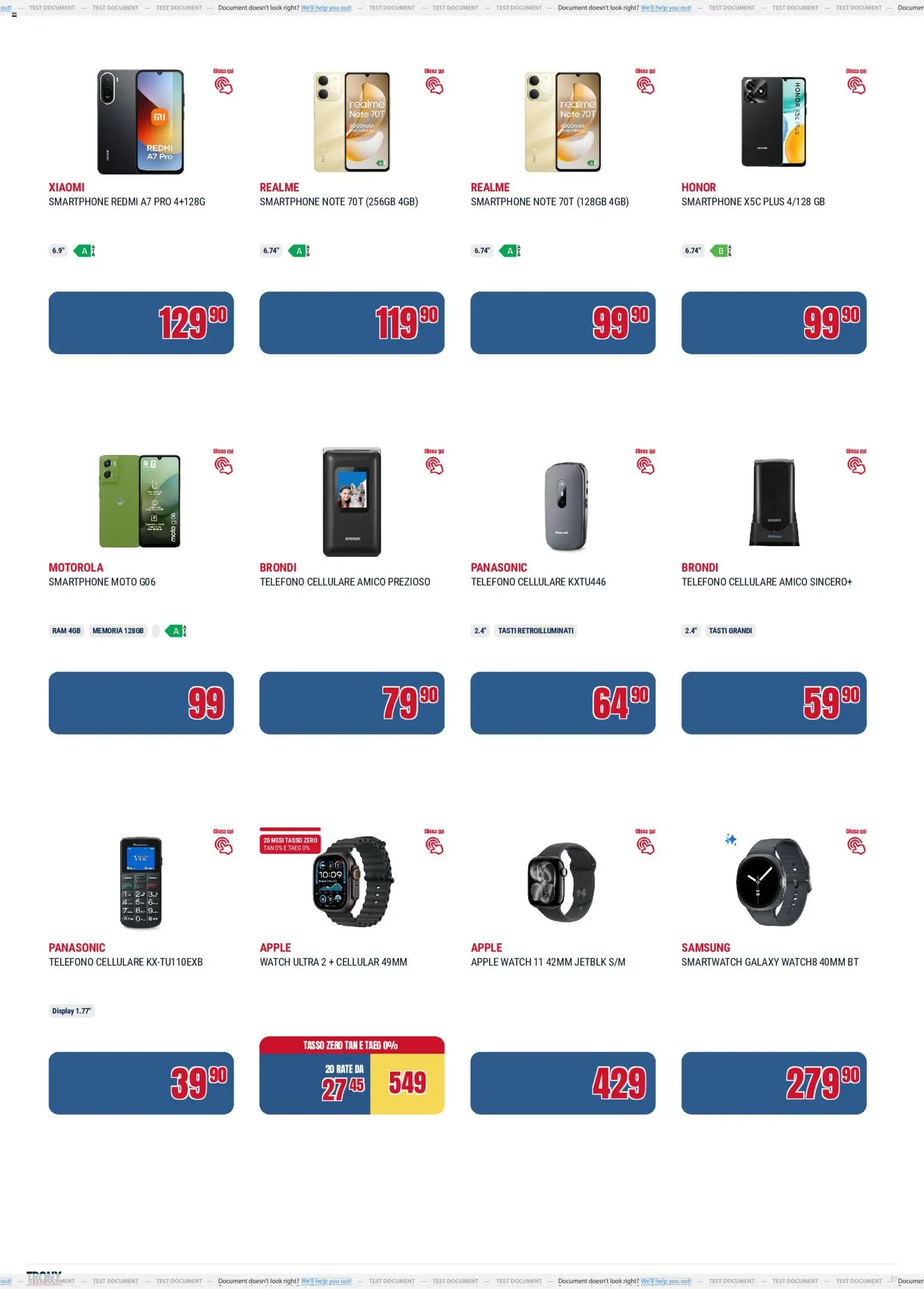 Volantino Trony del 21.05.2026 | Pagina: 7 | Prodotti: Telefono, Smartphone, Smartwatch, Apple Watch