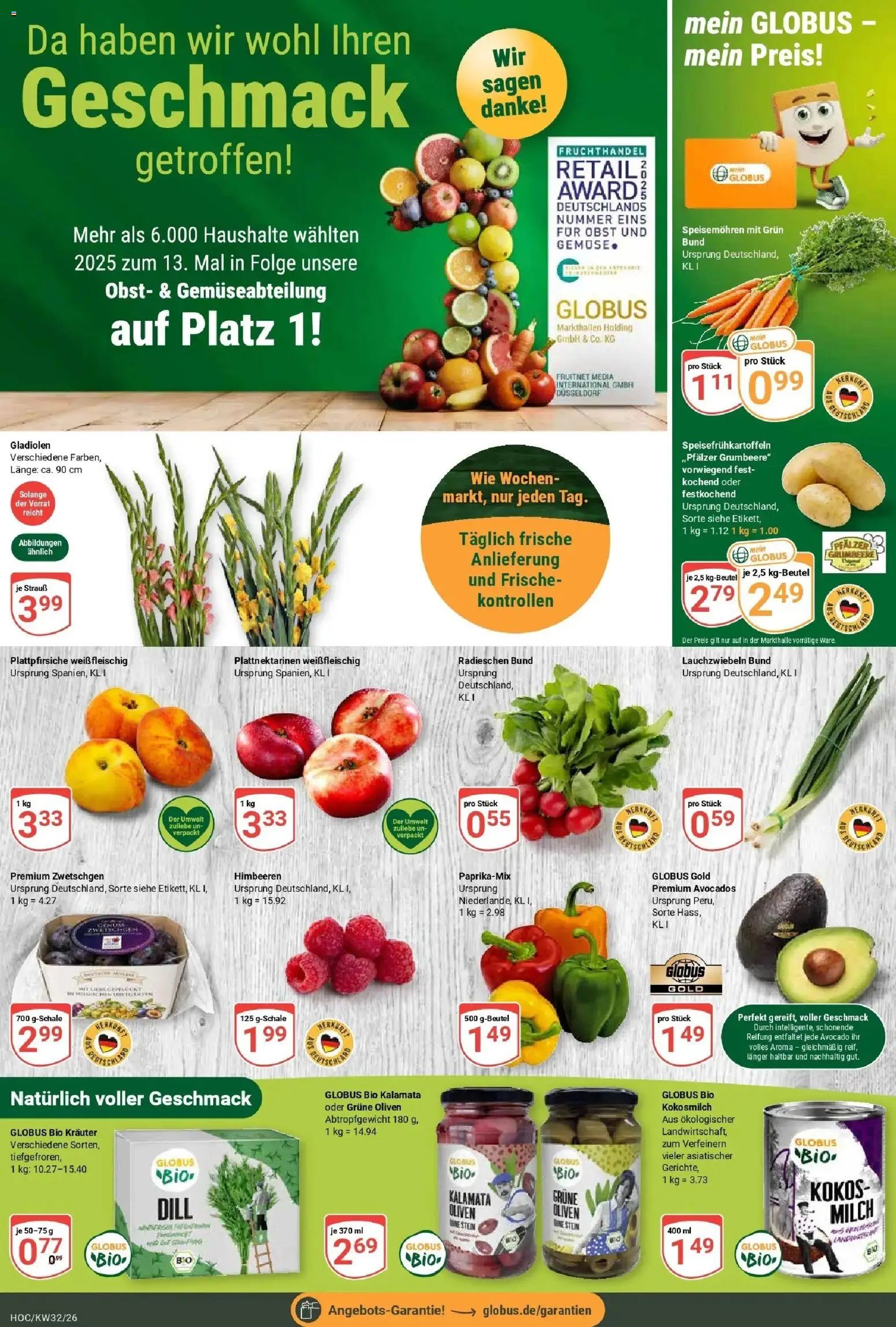 Globus Prospekt Hockenheim (ab 03.08.2026) » Angebote online | Seite: 4 | Produkte: Himbeeren, Gemüse, Obst, Kokosmilch