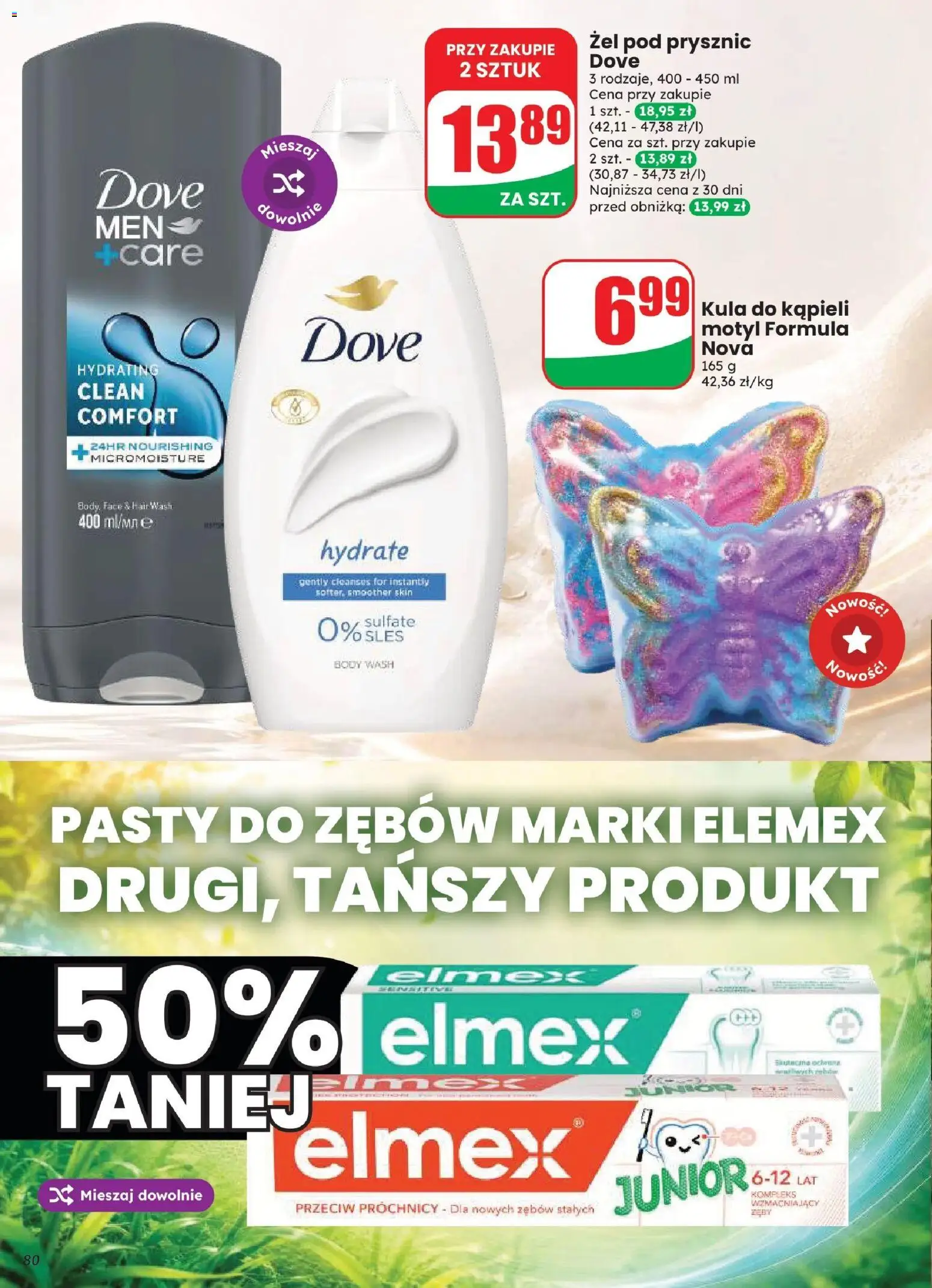 Dino gazetka od 12.08.2026 | Strona: 80 | Produkty: Kula do kąpieli, Prysznic, Body, Dove