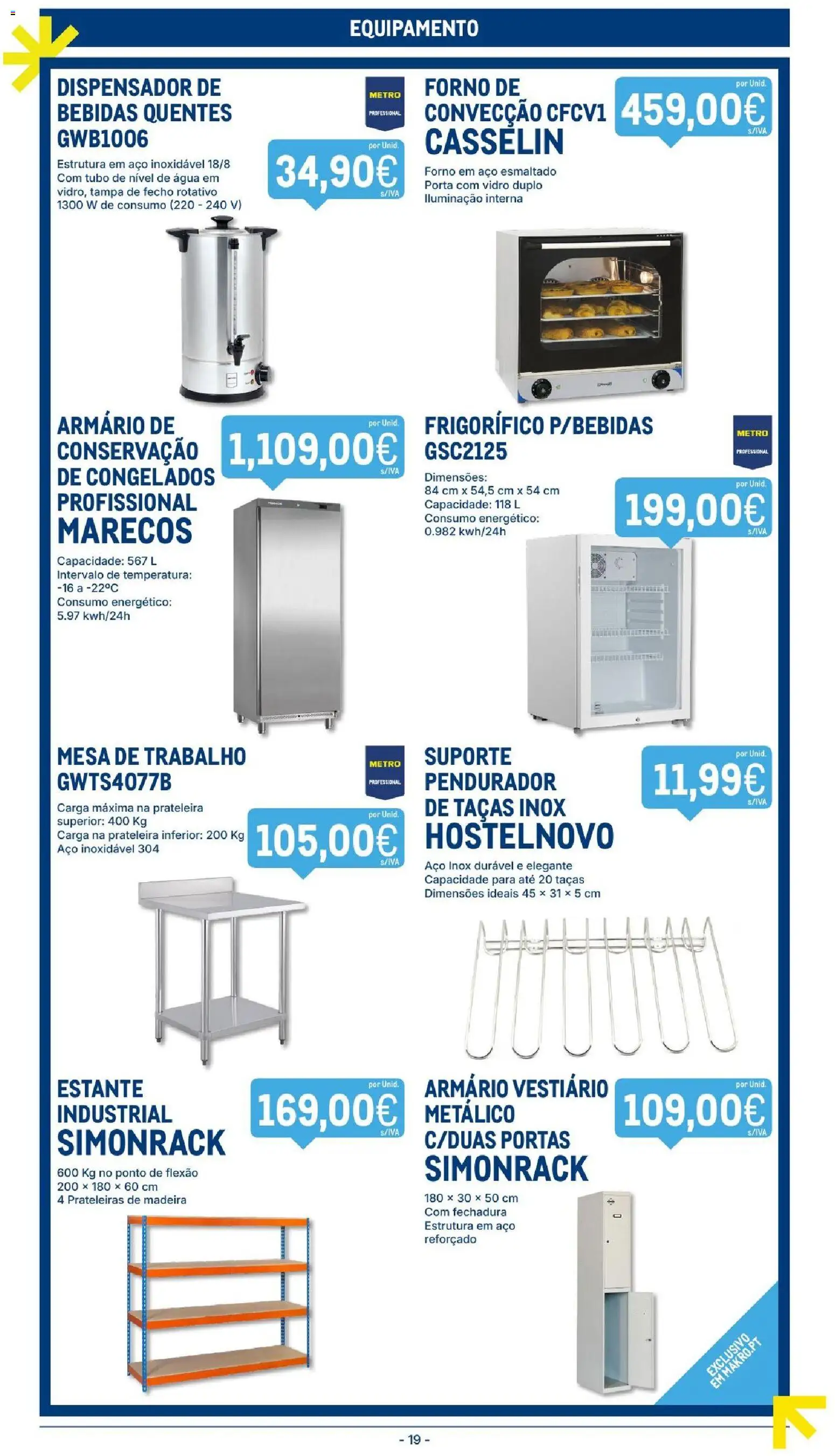 Makro folheto │ válido de 01/09/2026 | Página: 19 | Produtos: Agua, Porta, Frigorífico, Taças