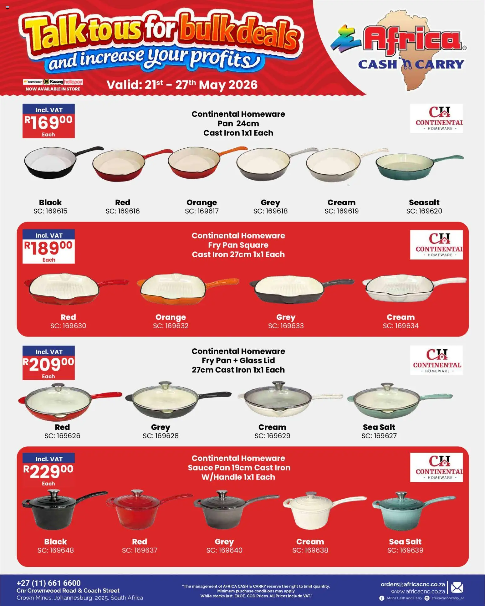 New Africa Cash & Carry catalogue – valid from 21.05.2026 | Page: 38 | Products: Iron, Cream, Sauce, Salt